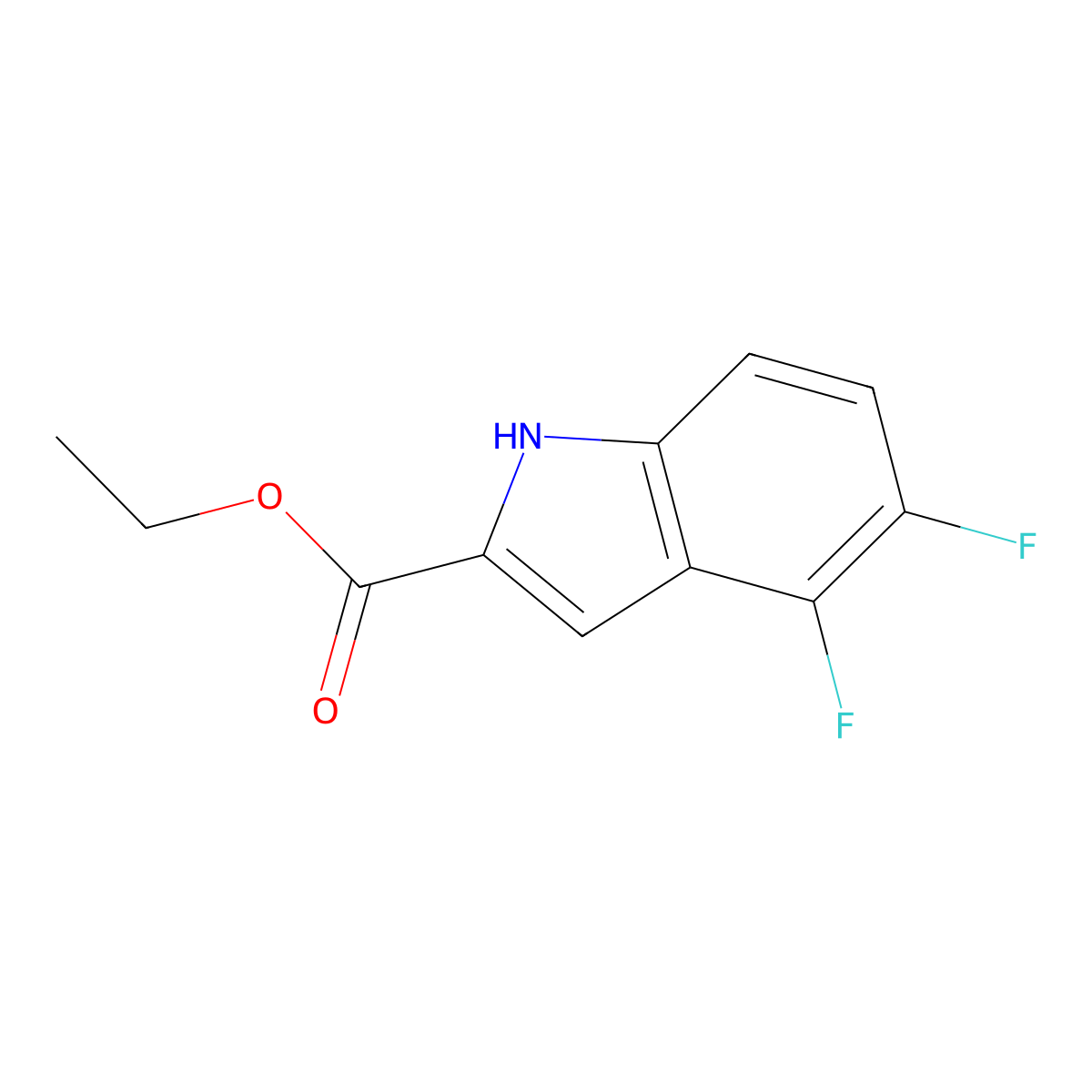 ethyl 4,5-difluoro-1H-indole-2-carboxylate molecular structure, CAS 194870-66-1