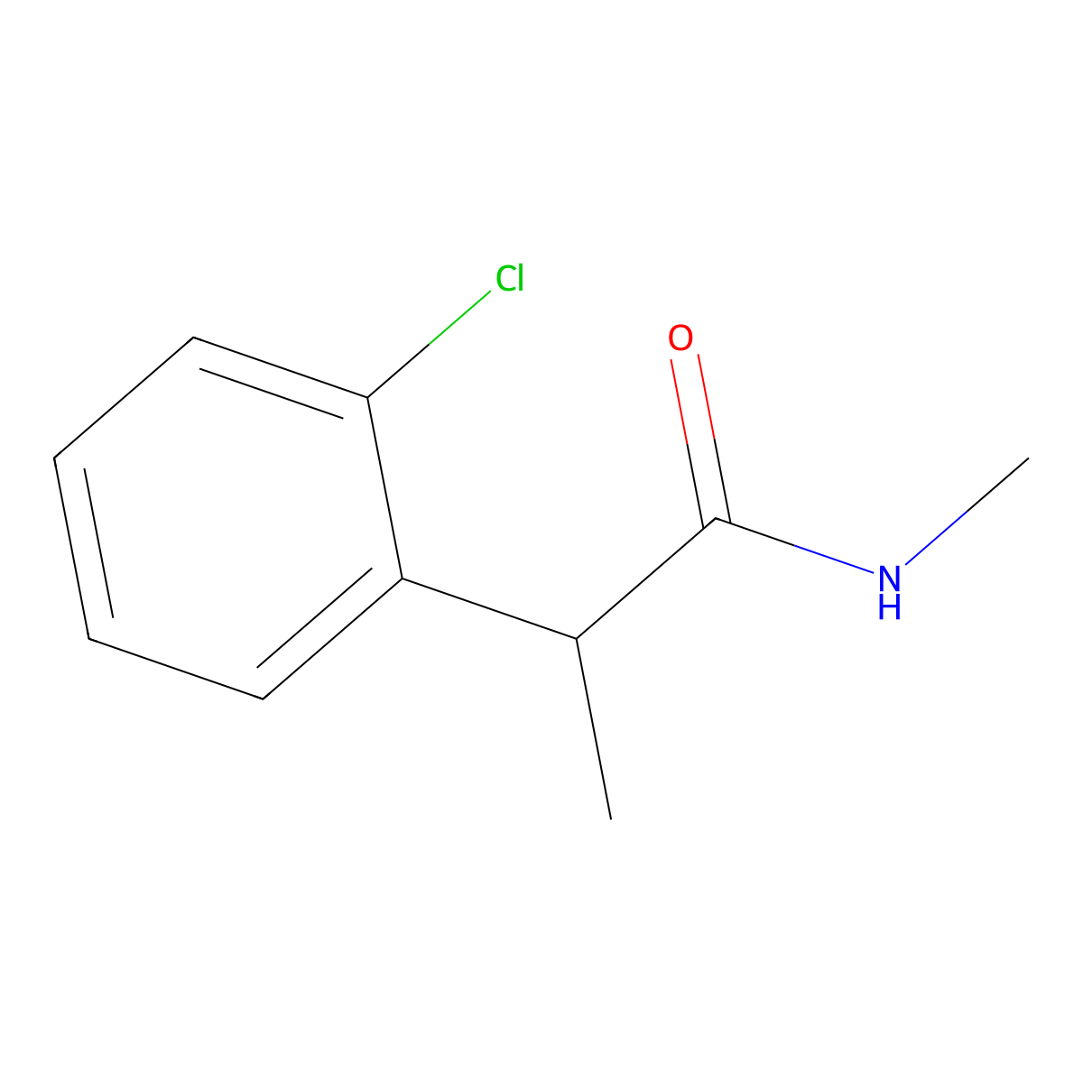 2-(2-chlorophenyl)-N-methylpropanamide molecular structure, CAS 1949-64-0