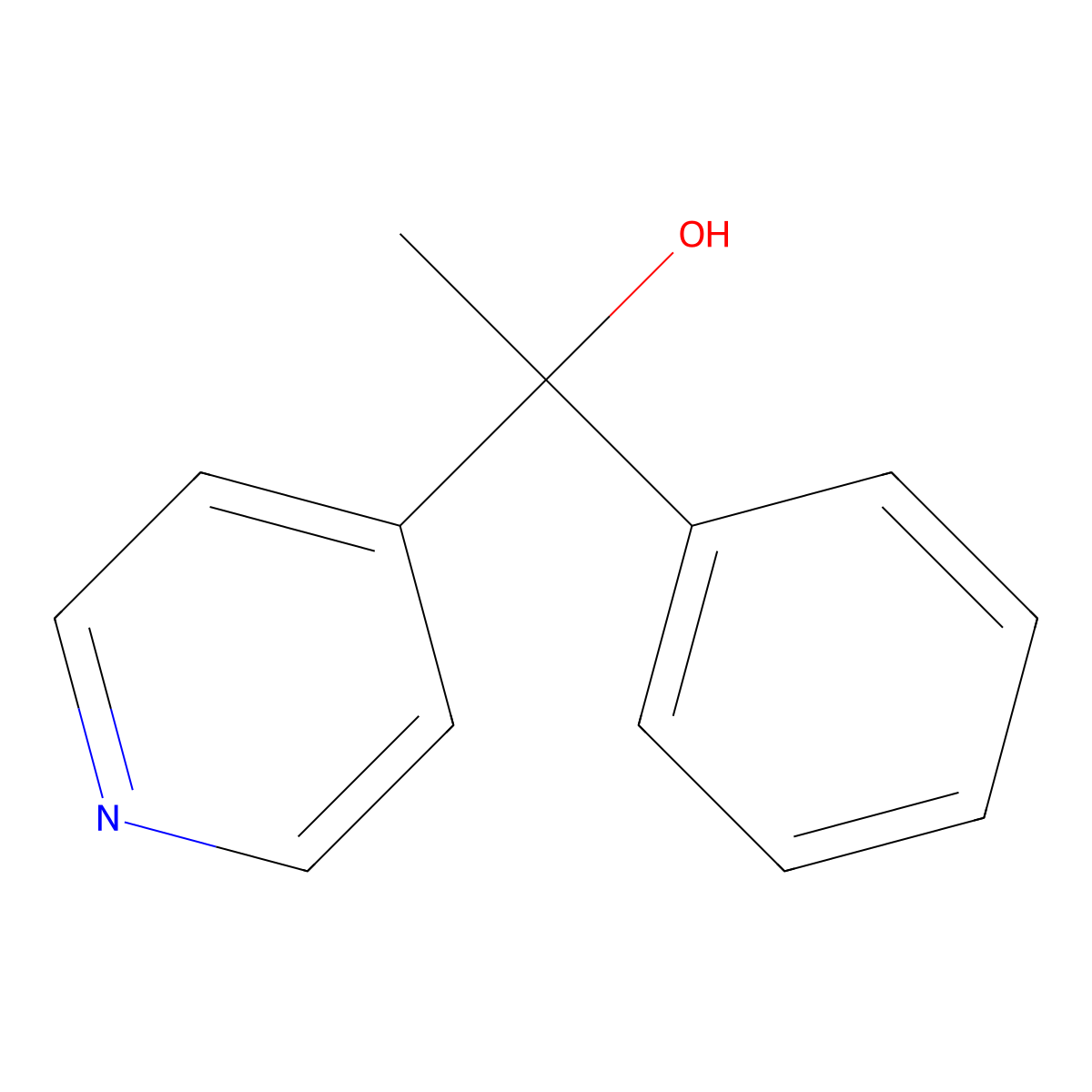 1-Phenyl-1-(pyridin-4-yl)ethanol molecular structure, CAS 19490-94-9