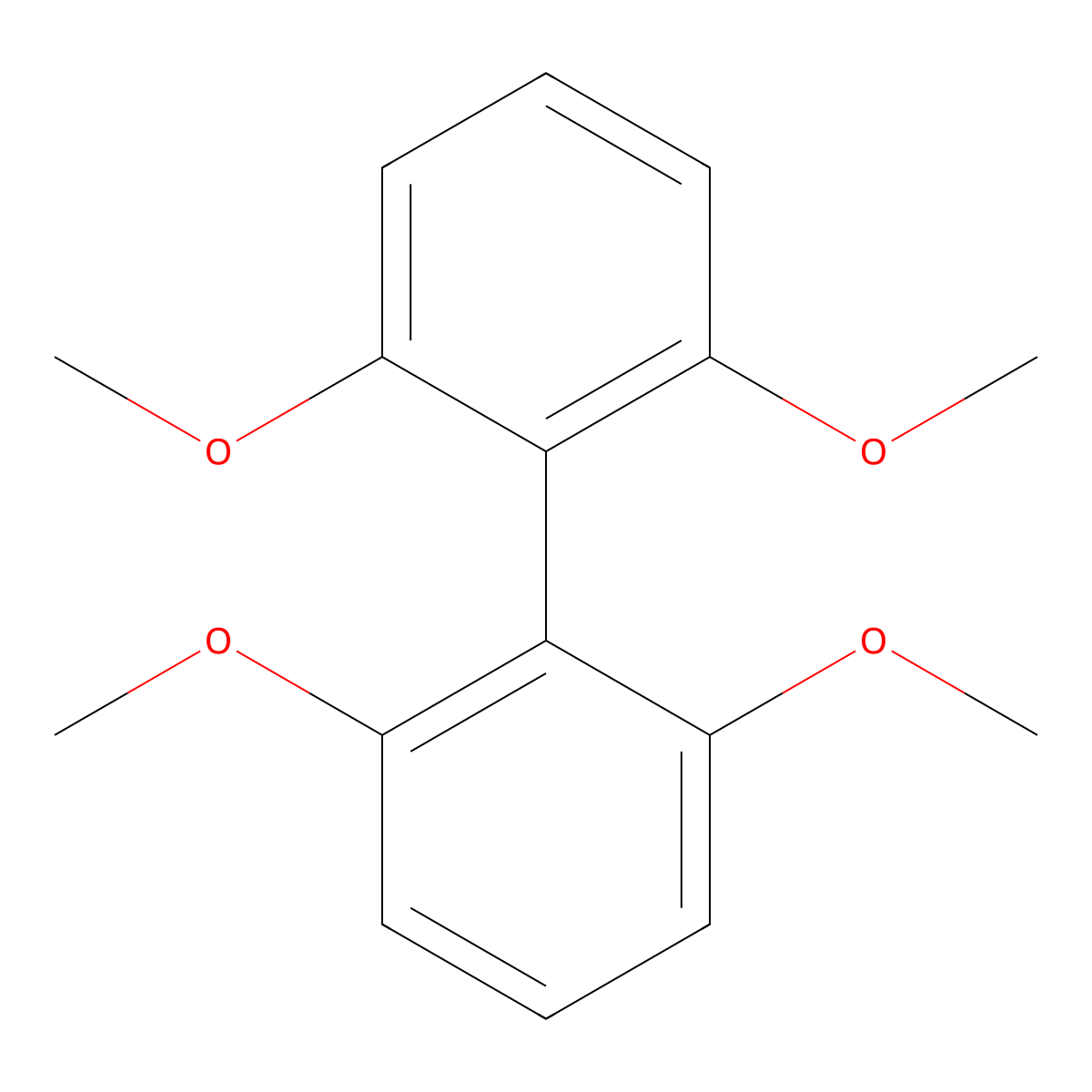 2,2',6,6'-Tetramethoxy-1,1'-biphenyl molecular structure, CAS 19491-10-2