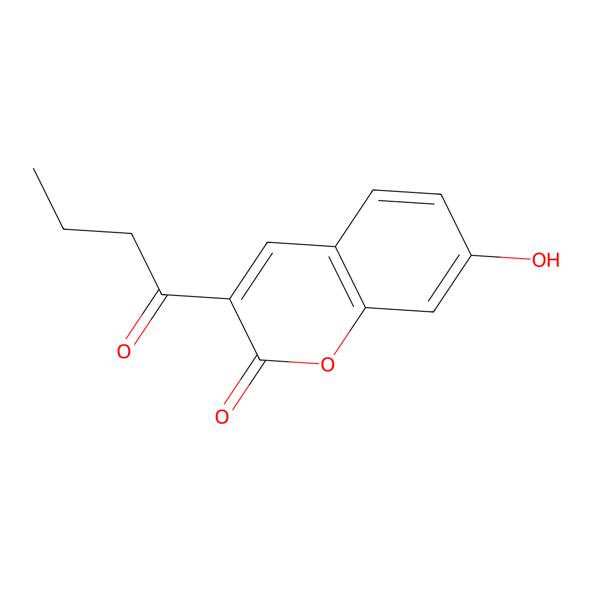 3-butanoyl-7-hydroxy-2H-chromen-2-one molecular structure, CAS 19491-89-5