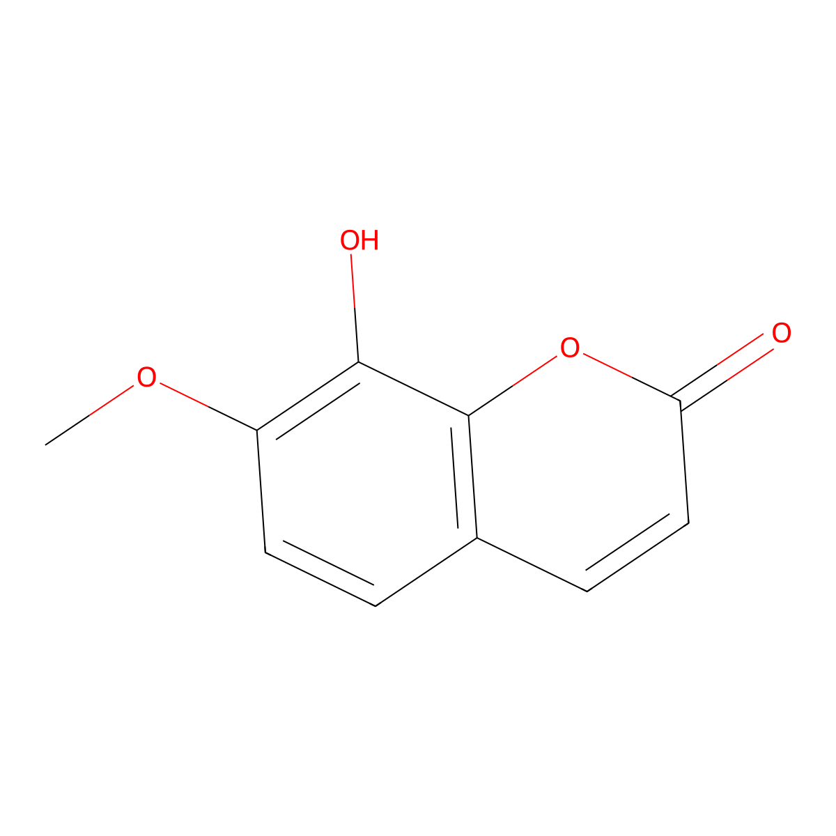 8-Hydroxy-7-methoxy-2H-1-benzopyran-2-one molecular structure, CAS 19492-03-6
