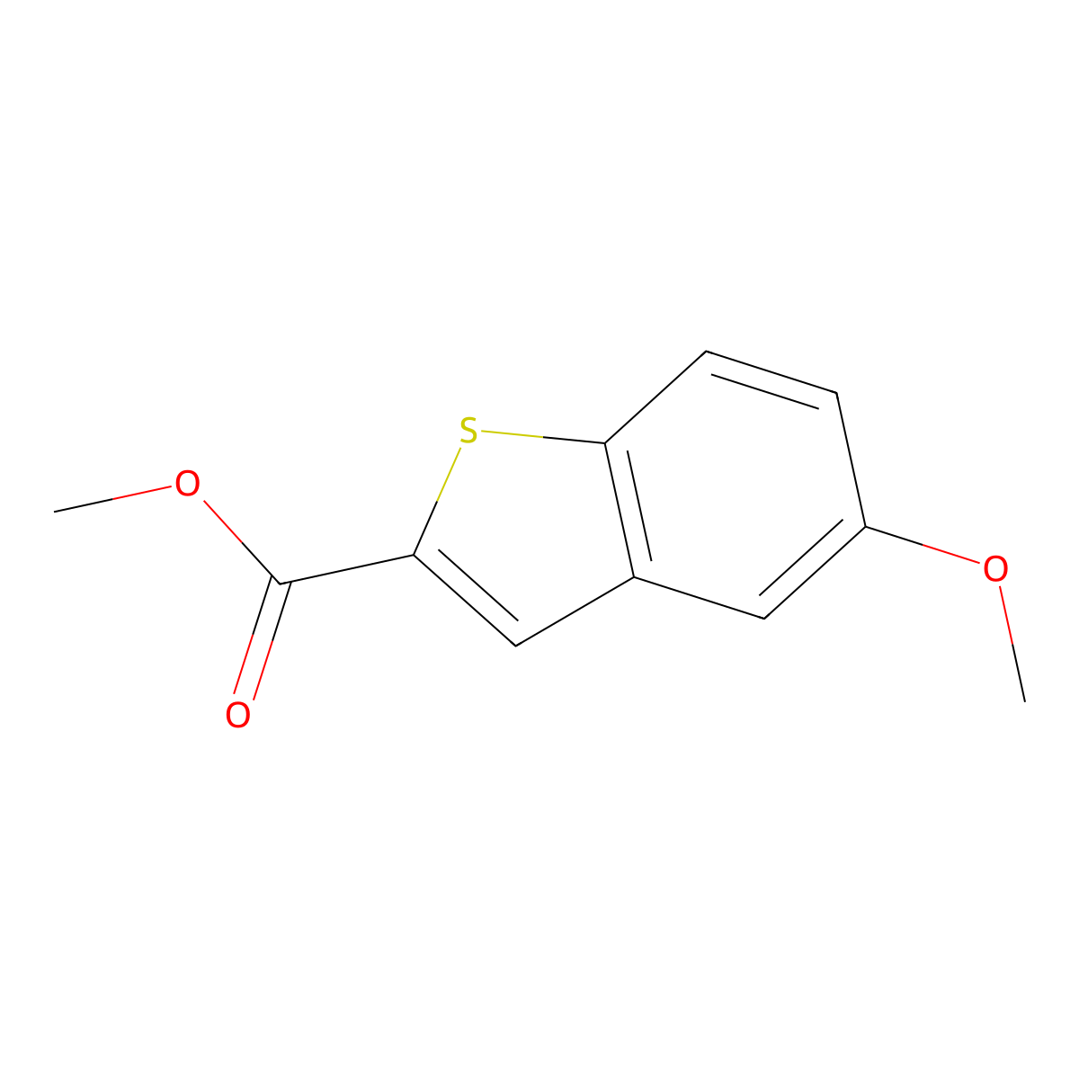 Methyl 5-methoxybenzo[b]thiophene-2-carboxylate molecular structure, CAS 19492-99-0
