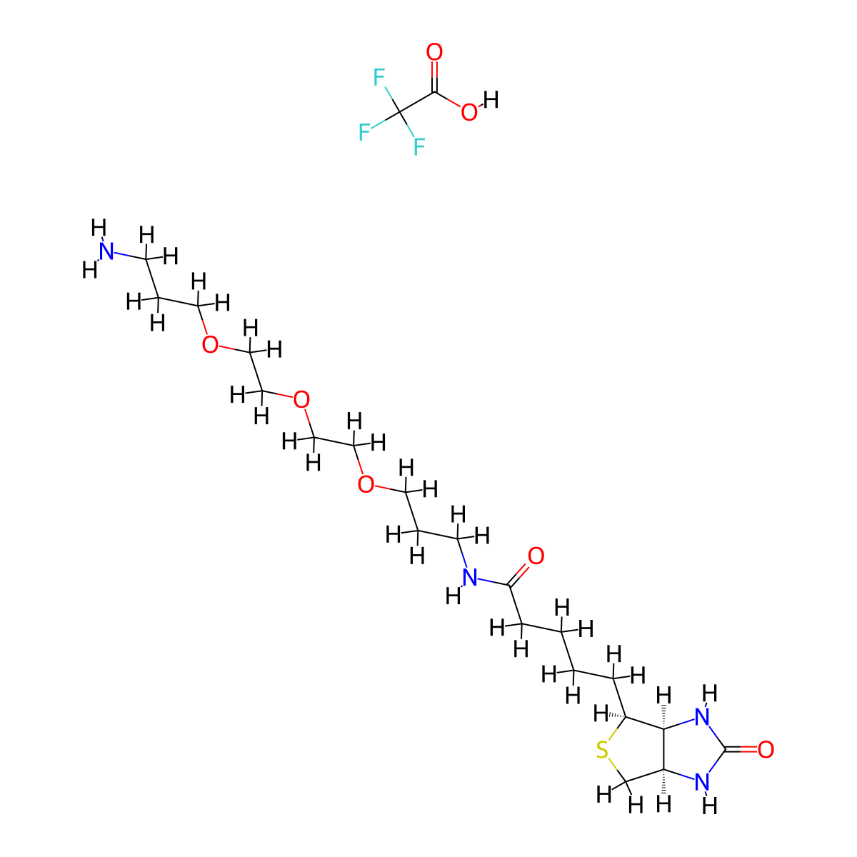 Biotin-C1-PEG3-C3-amine (TFA) molecular structure, CAS 194920-43-9