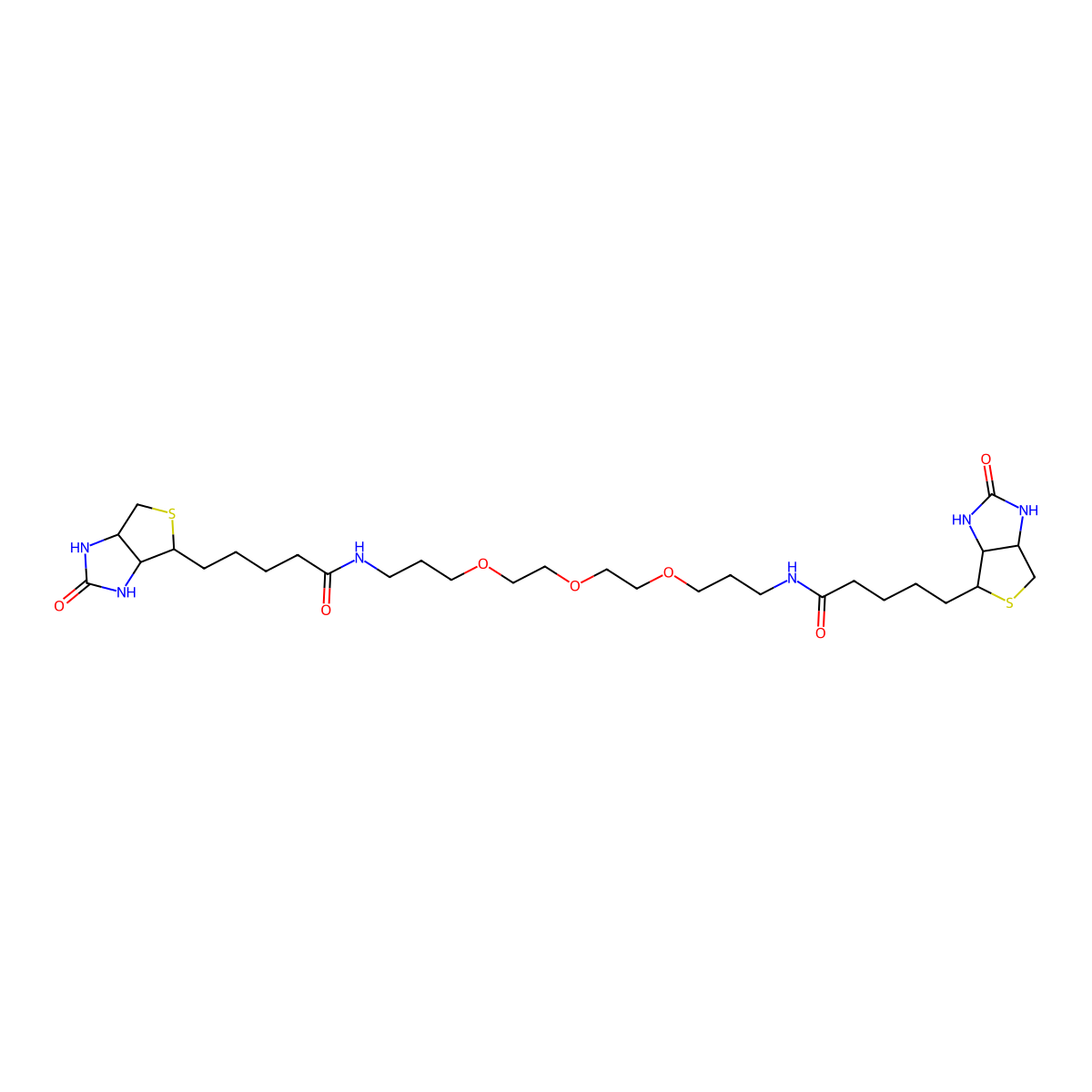 N,N'-Bisbiotin-tetra(ethylene glycol)-diamine molecular structure, CAS 194920-54-2