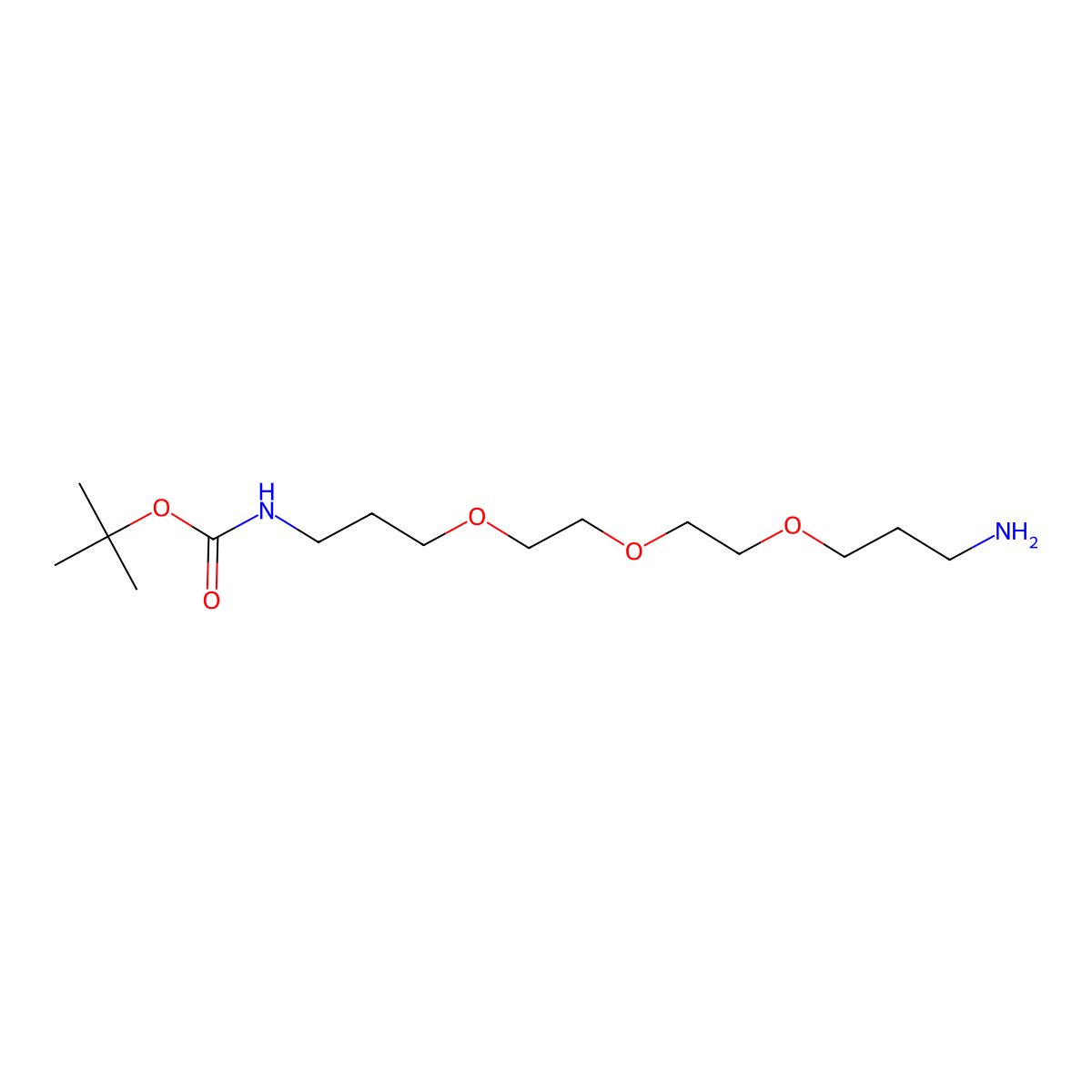 tert-butyl N-(3-(2-(2-(3-aminopropoxy)ethoxy)ethoxy)propyl)carbamate molecular structure, CAS 194920-62-2