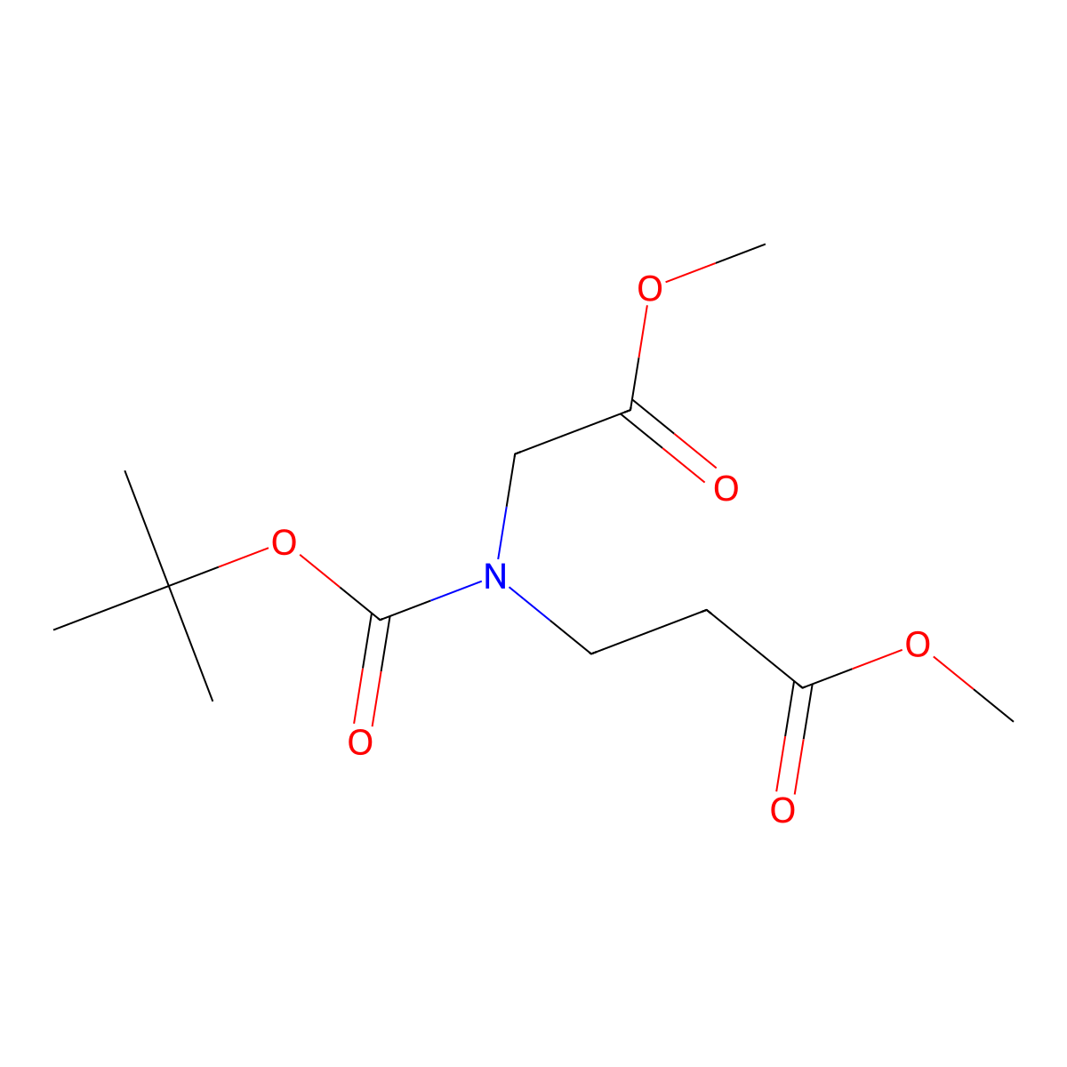 Methyl 3-[tert-butoxycarbonyl-(2-methoxy-2-oxo-ethyl)amino]propanoate molecular structure, CAS 194924-94-2
