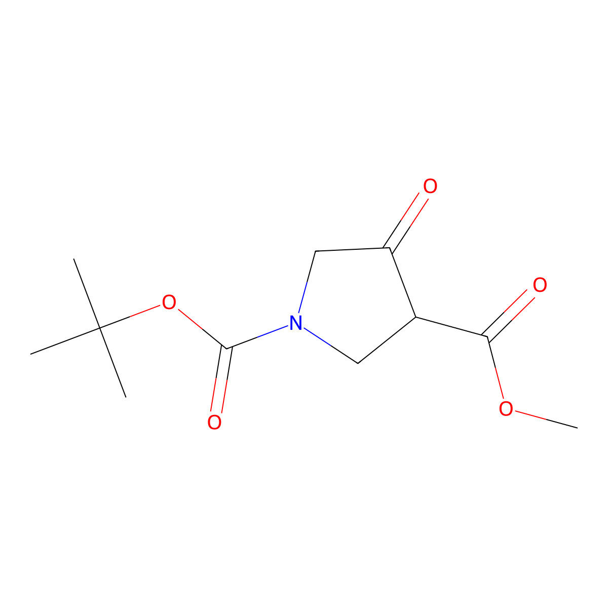 Methyl 1-tert-butyloxycarbonyl-4-oxopyrrolidine-3-carboxylate molecular structure, CAS 194924-95-3