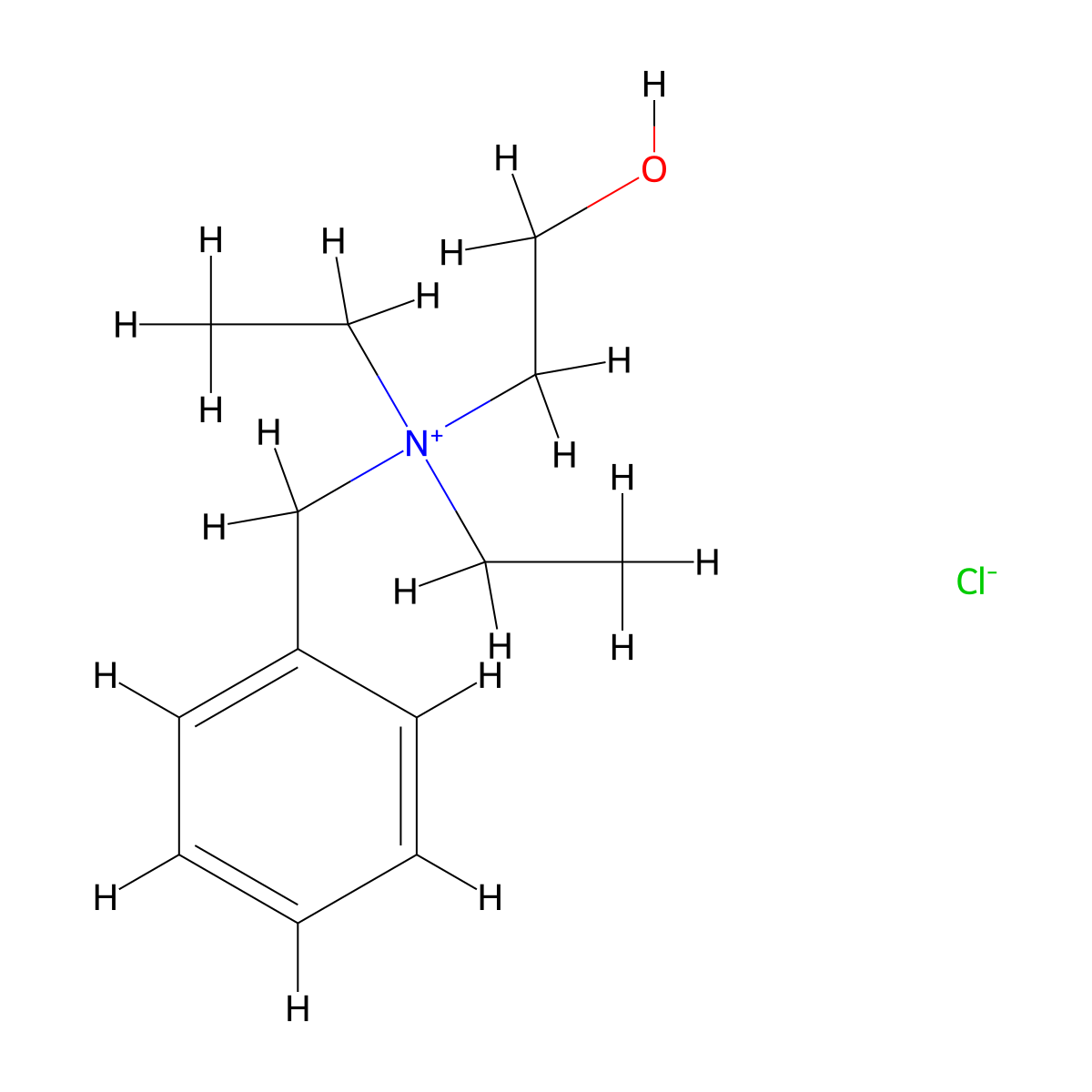 Benzenemethanaminium, N,N-diethyl-N-(2-hydroxyethyl)-, chloride (1:1) molecular structure, CAS 19493-25-5