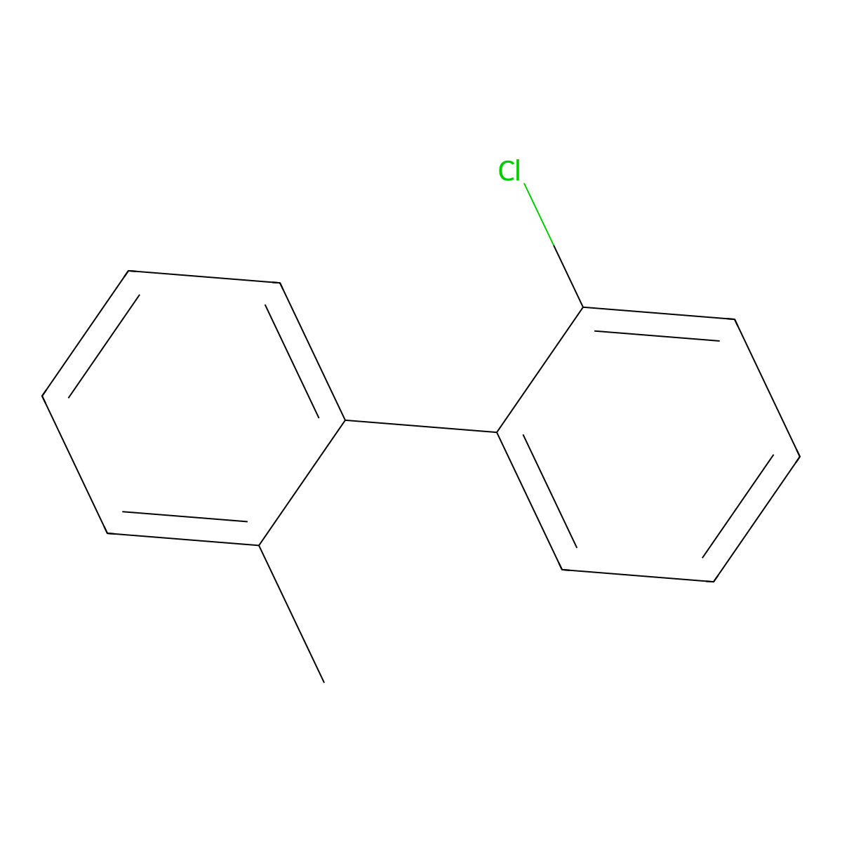 2-Chloro-2'-methyl-1,1'-biphenyl molecular structure, CAS 19493-31-3