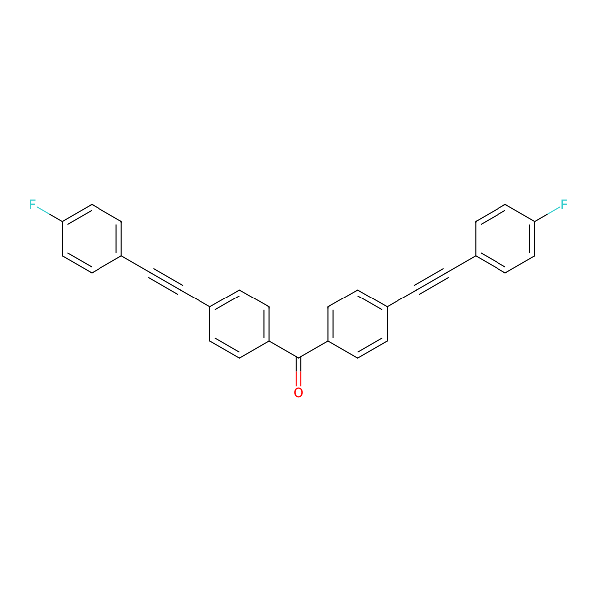 Bis{4-[(4-fluorophenyl)ethynyl]phenyl}methanone molecular structure, CAS 194936-18-0