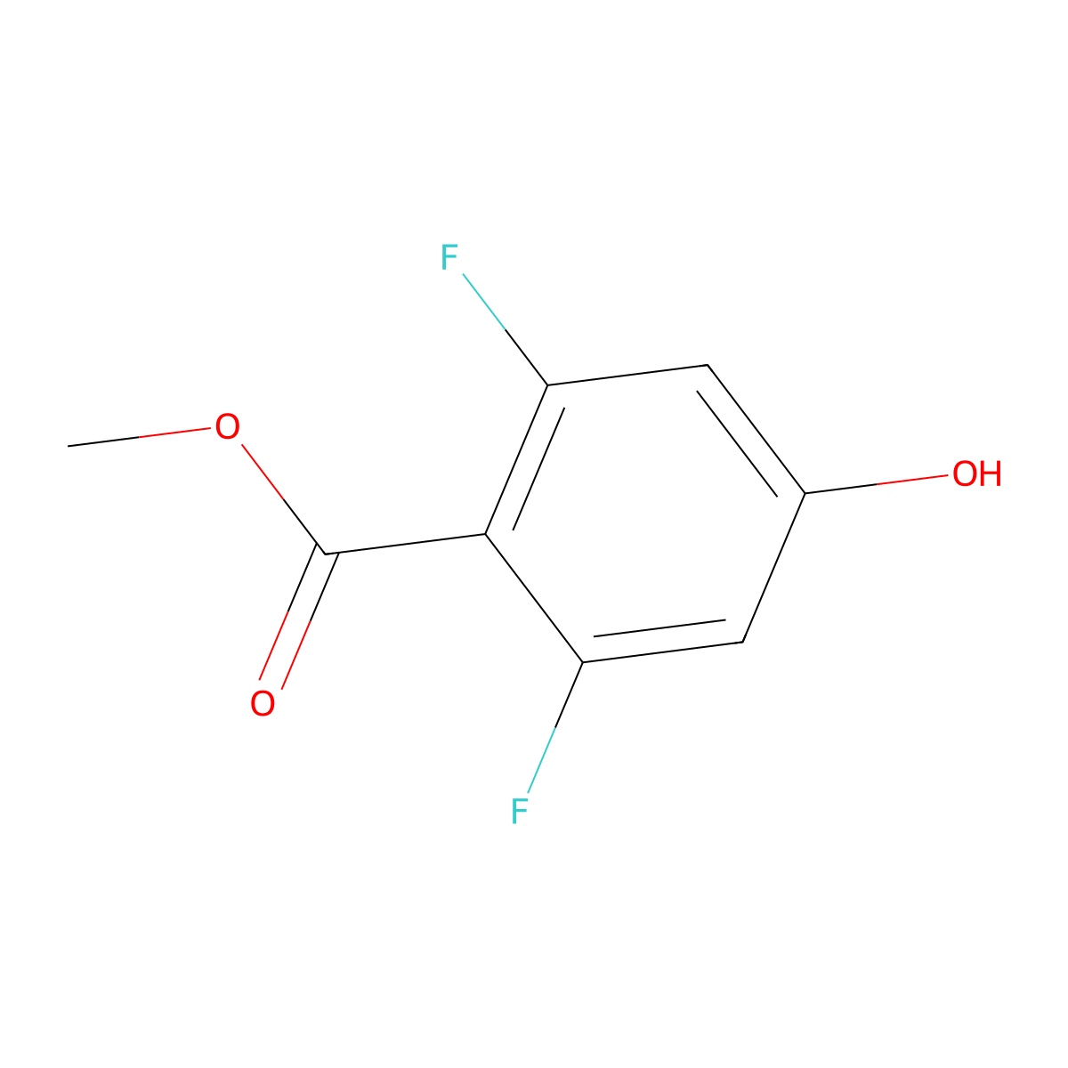 Methyl 2,6-difluoro-4-hydroxybenzoate molecular structure, CAS 194938-88-0