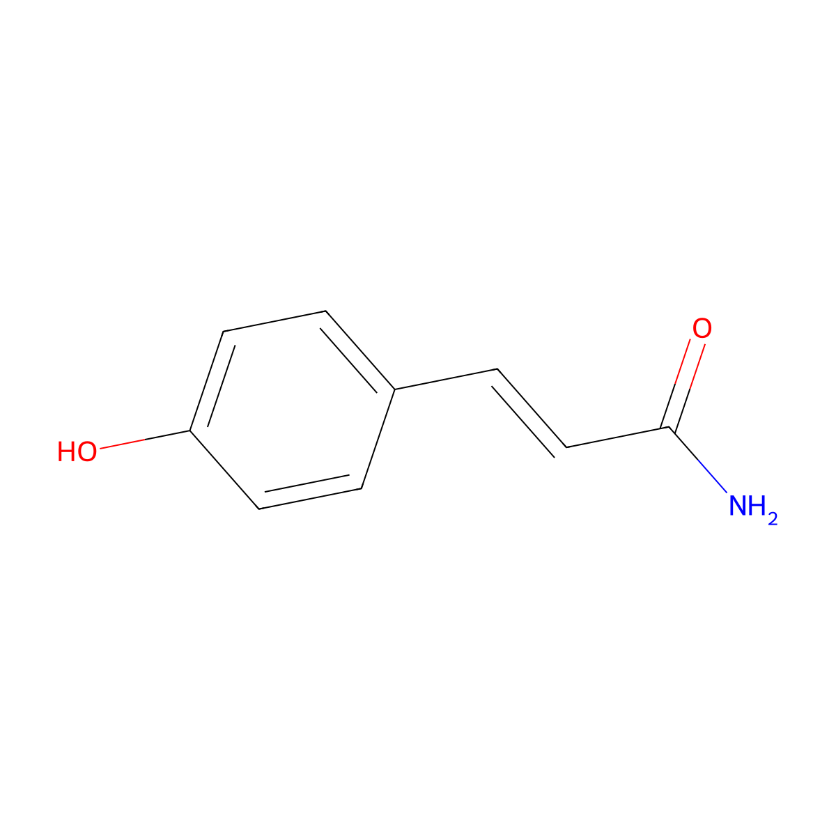 2-Propenamide, 3-(4-hydroxyphenyl)-, (2E)- molecular structure, CAS 194940-15-3