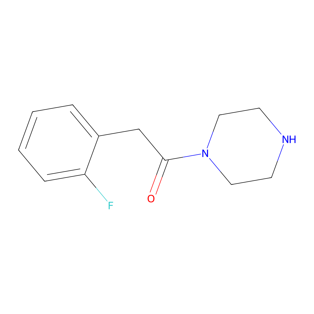 2-(2-Fluorophenyl)-1-(piperazin-1-yl)ethan-1-one molecular structure, CAS 194943-60-7