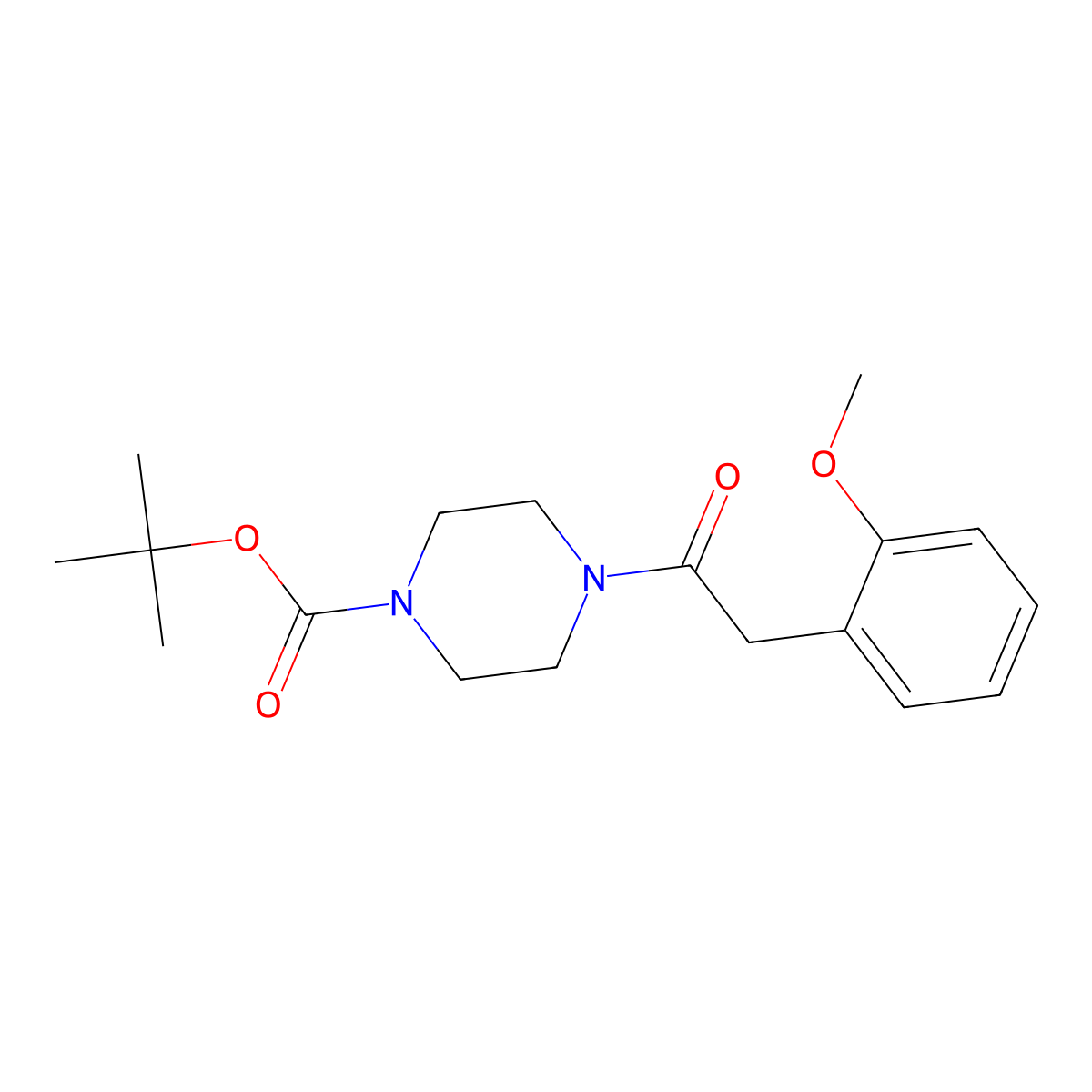 Tert-butyl 4-[2-(2-methoxyphenyl)acetyl]piperazine-1-carboxylate molecular structure, CAS 194943-65-2