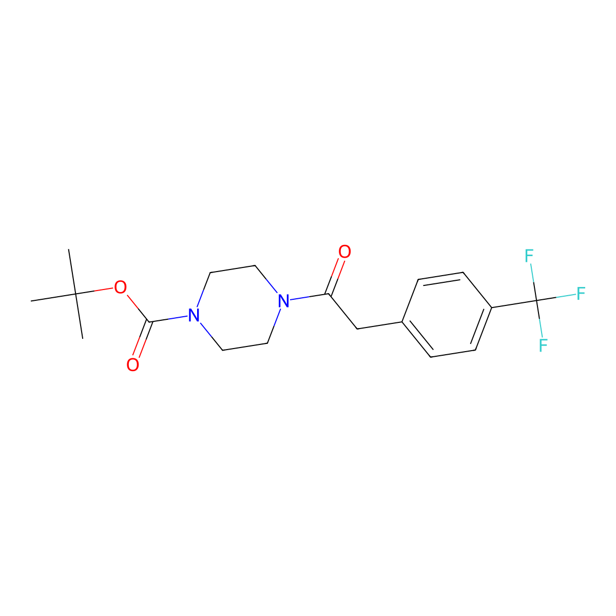 Tert-butyl 4-[2-[4-(trifluoromethyl)phenyl]acetyl]piperazine-1-carboxylate molecular structure, CAS 194943-75-4