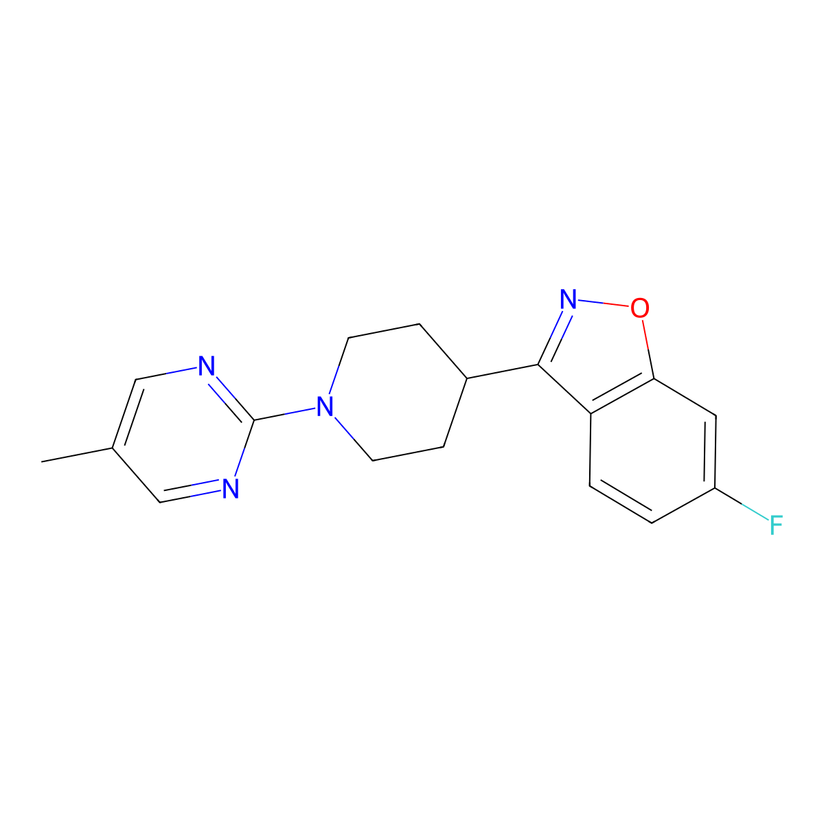 6-Fluoro-3-[1-(5-methylpyrimidin-2-yl)piperidin-4-yl]-1,2-benzoxazole molecular structure, CAS 1949610-04-1
