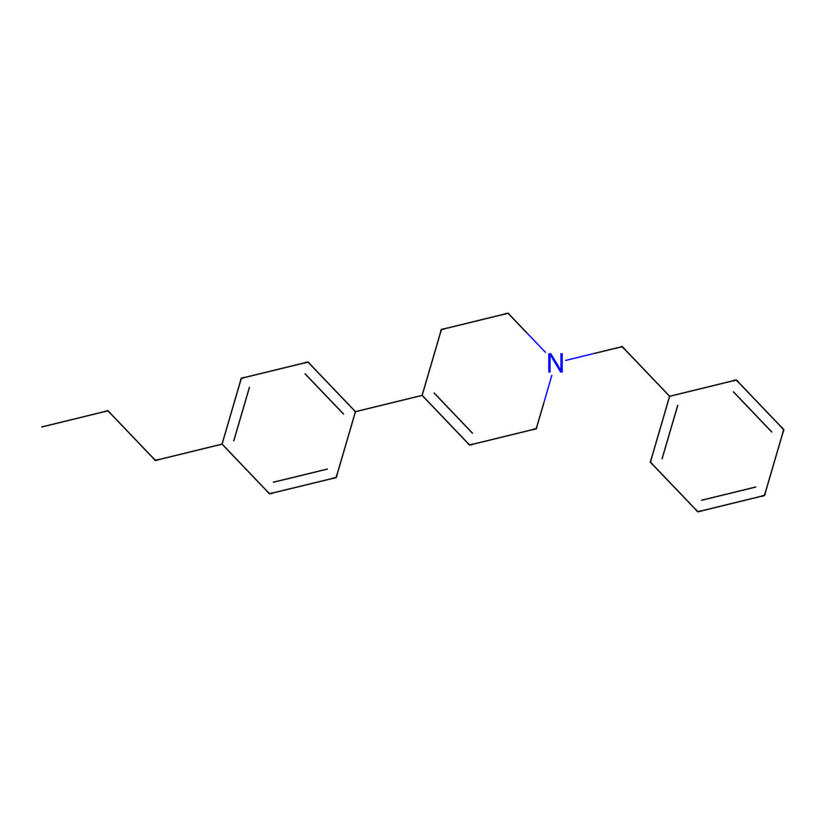 1,2,3,6-Tetrahydro-1-(phenylmethyl)-4-(4-propylphenyl)pyridine molecular structure, CAS 1949781-76-3