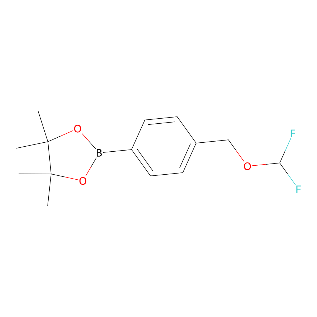 2-(4-((Difluoromethoxy)methyl)phenyl)-4,4,5,5-tetramethyl-1,3,2-dioxaborolane molecular structure, CAS 1949788-43-5