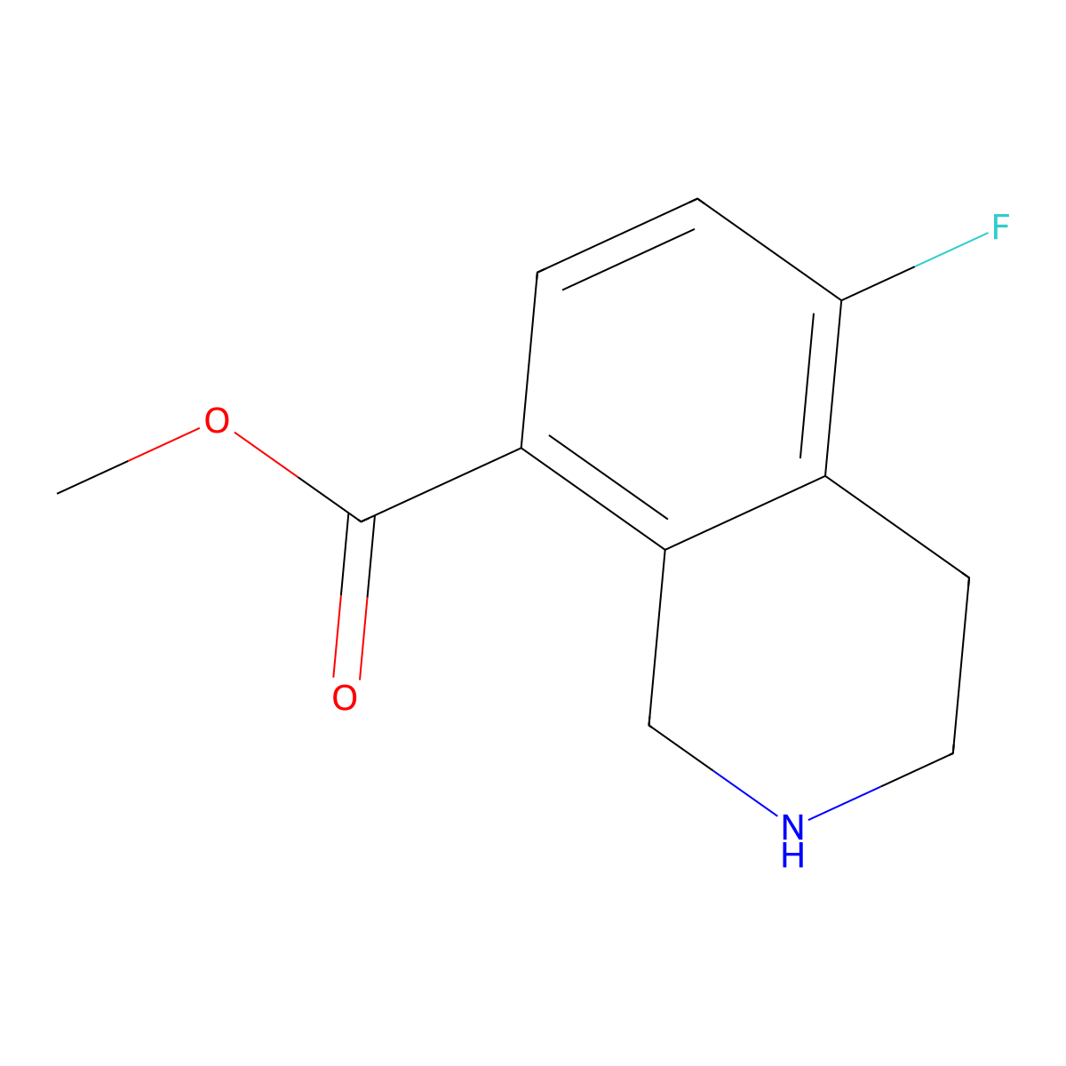 Methyl 5-fluoro-1,2,3,4-tetrahydroisoquinoline-8-carboxylate molecular structure, CAS 1949793-11-6