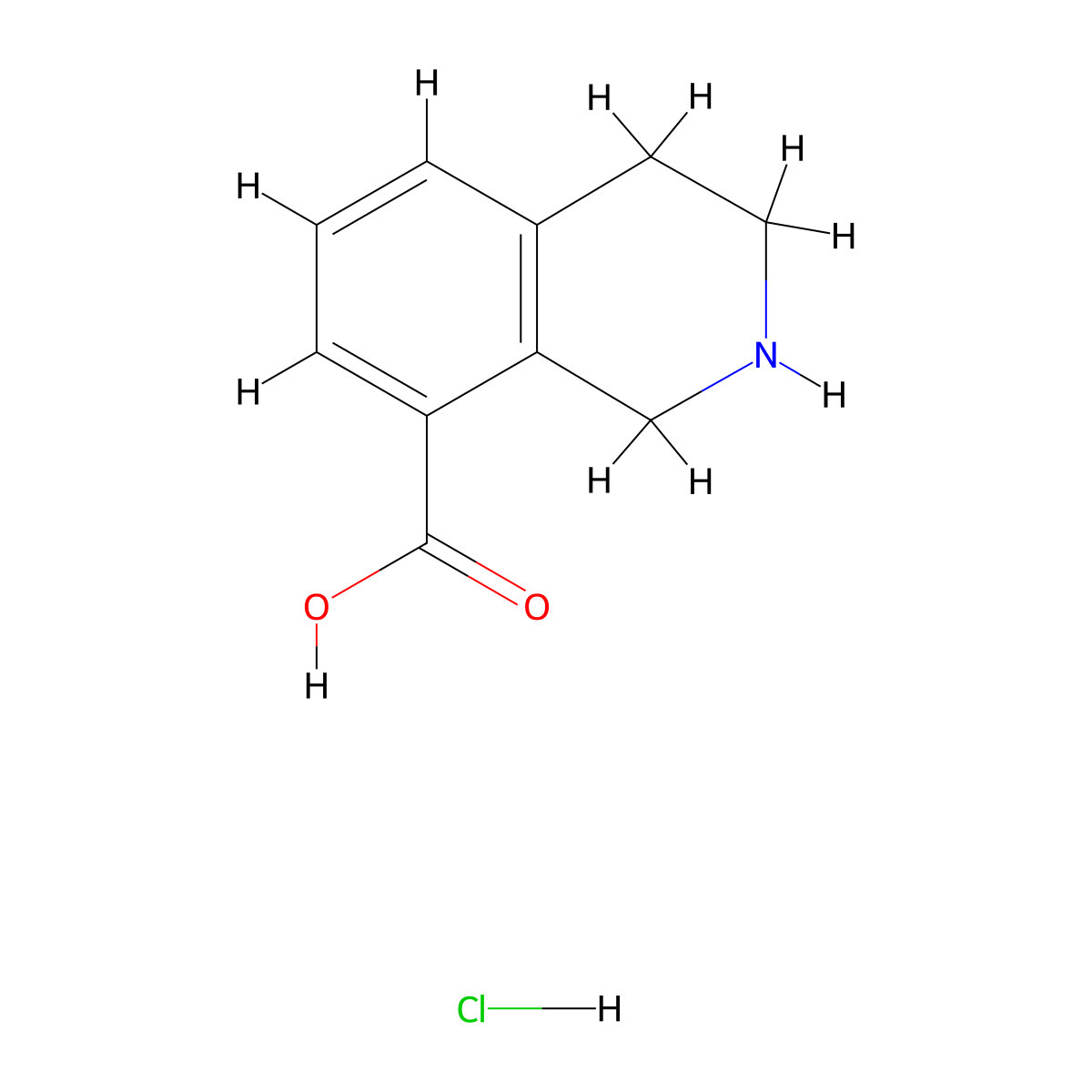 1,2,3,4-Tetrahydroisoquinoline-8-carboxylic acid hydrochloride molecular structure, CAS 1949793-13-8