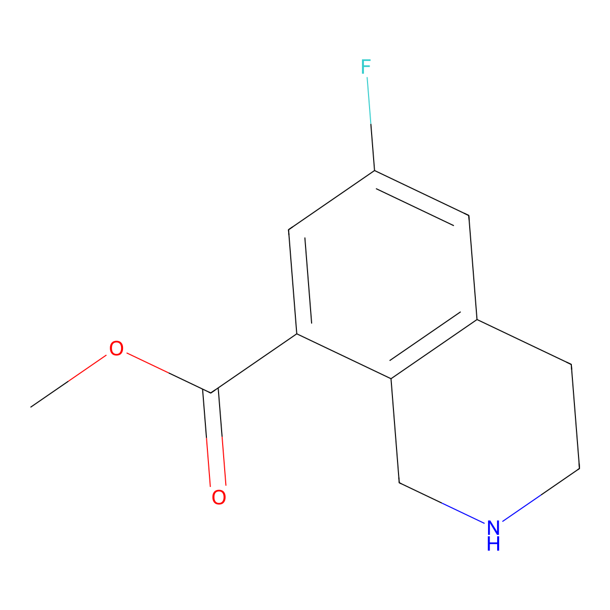 Methyl 6-fluoro-1,2,3,4-tetrahydroisoquinoline-8-carboxylate molecular structure, CAS 1949793-23-0