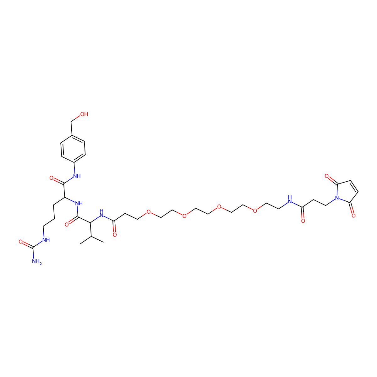 Mal-PEG4-Val-Cit-PAB molecular structure, CAS 1949793-41-2