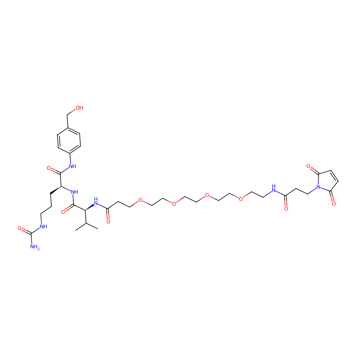 Mal-PEG4-Val-Cit-PAB molecular structure, CAS 1949793-41-2