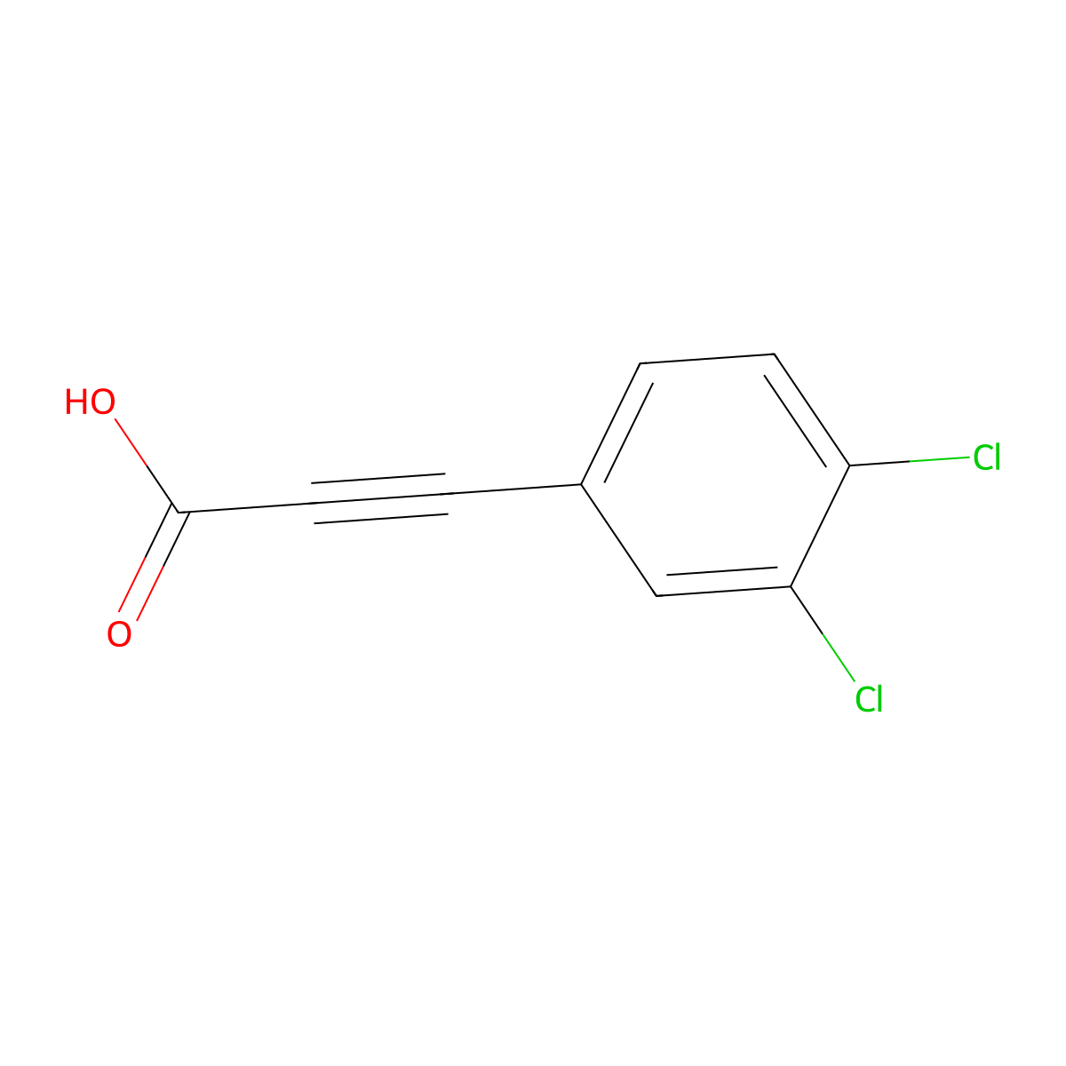 3-(3,4-Dichlorophenyl)-2-propynoic acid molecular structure, CAS 19498-74-9