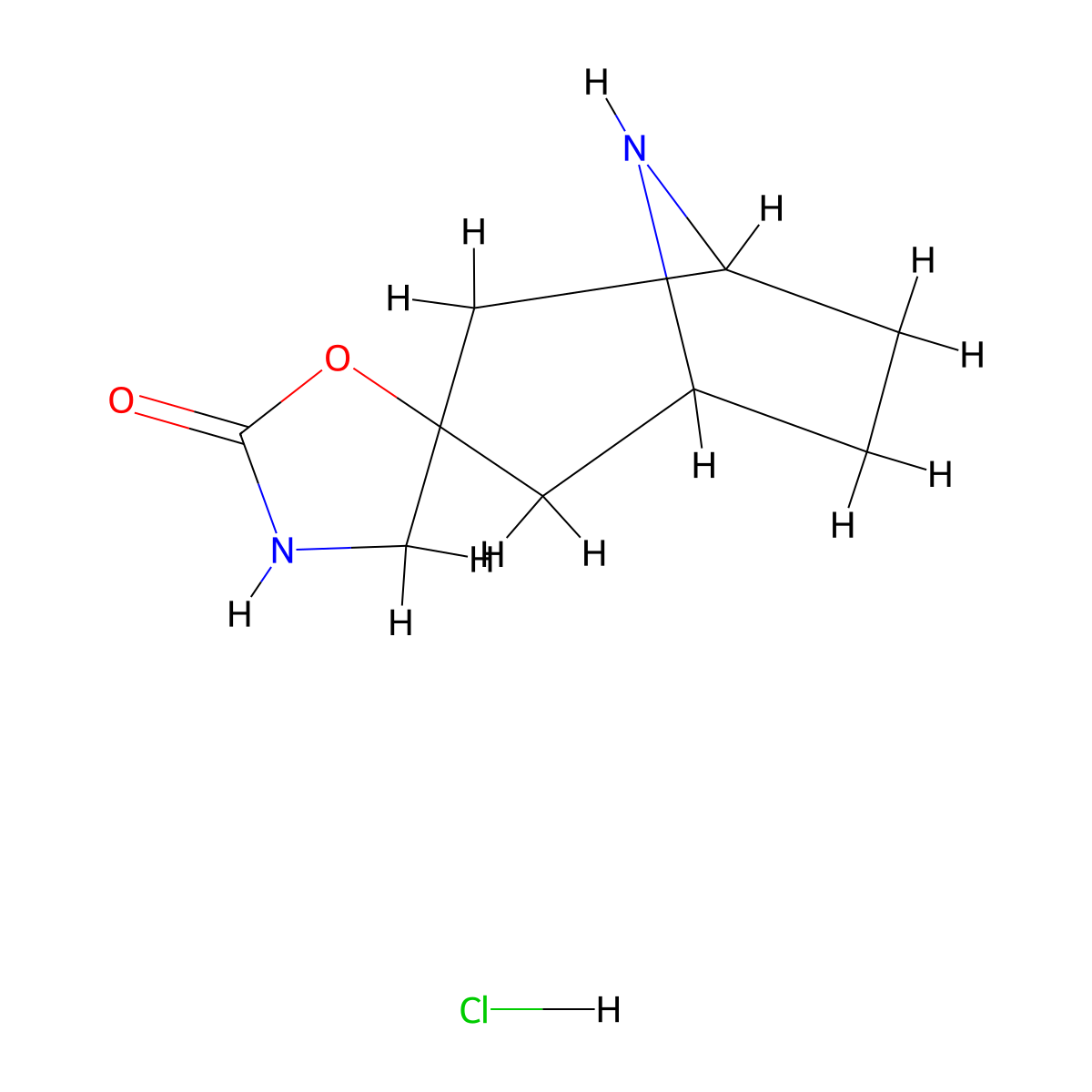 8-Azaspiro[bicyclo[3.2.1]octane-3,5'-oxazolidin]-2'-one hydrochloride molecular structure, CAS 1949815-69-3