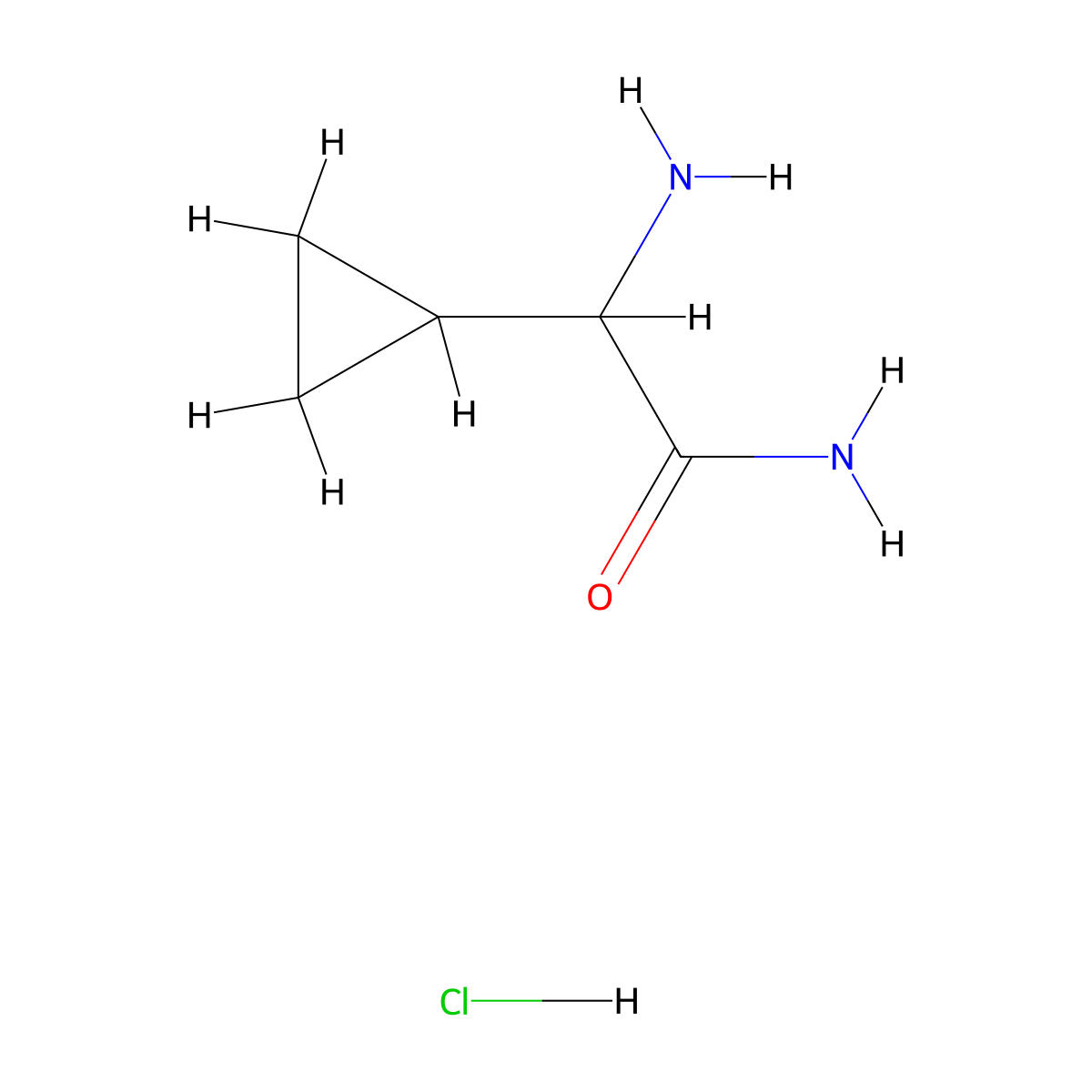 2-Amino-2-cyclopropylacetamide hydrochloride molecular structure, CAS 1949815-70-6