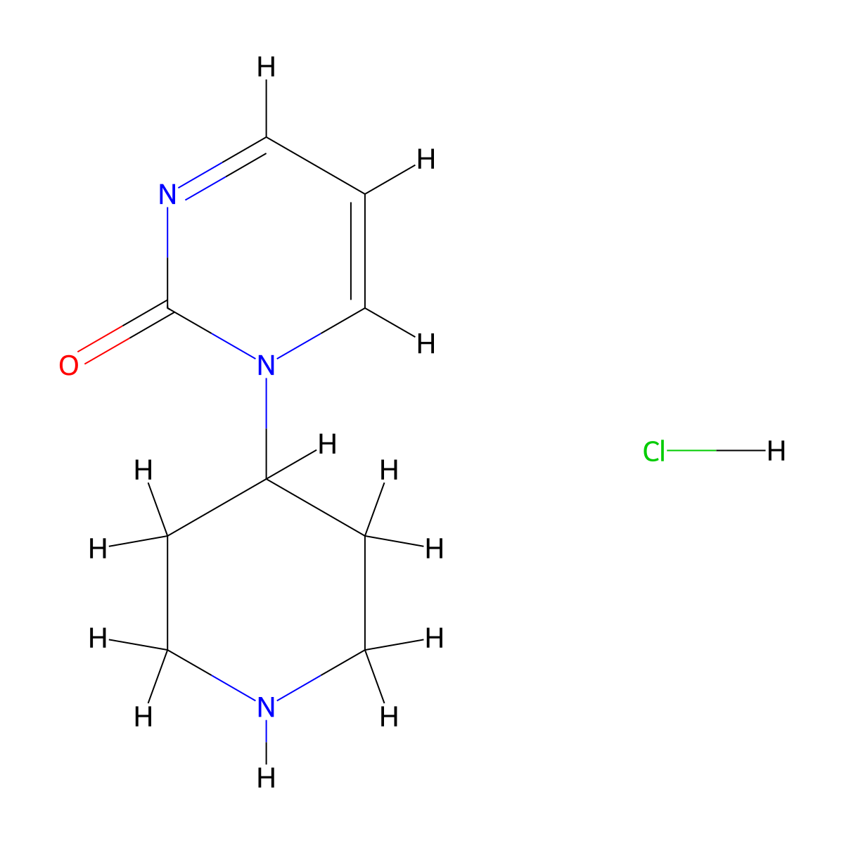 1-(Piperidin-4-yl)-1,2-dihydropyrimidin-2-one hydrochloride molecular structure, CAS 1949815-73-9