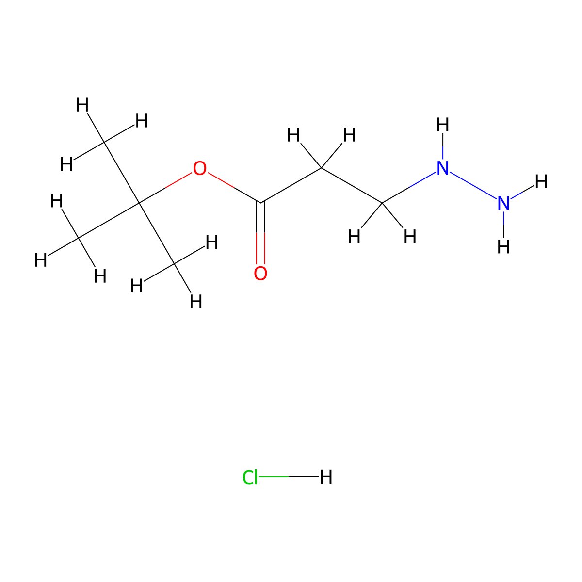 Tert-butyl 3-hydrazinylpropanoate hydrochloride molecular structure, CAS 1949815-79-5