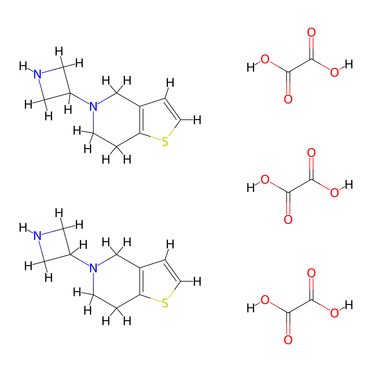 5-(Azetidin-3-yl)-4,5,6,7-tetrahydrothieno[3,2-c]pyridine sesquioxalate molecular structure, CAS 1949815-93-3