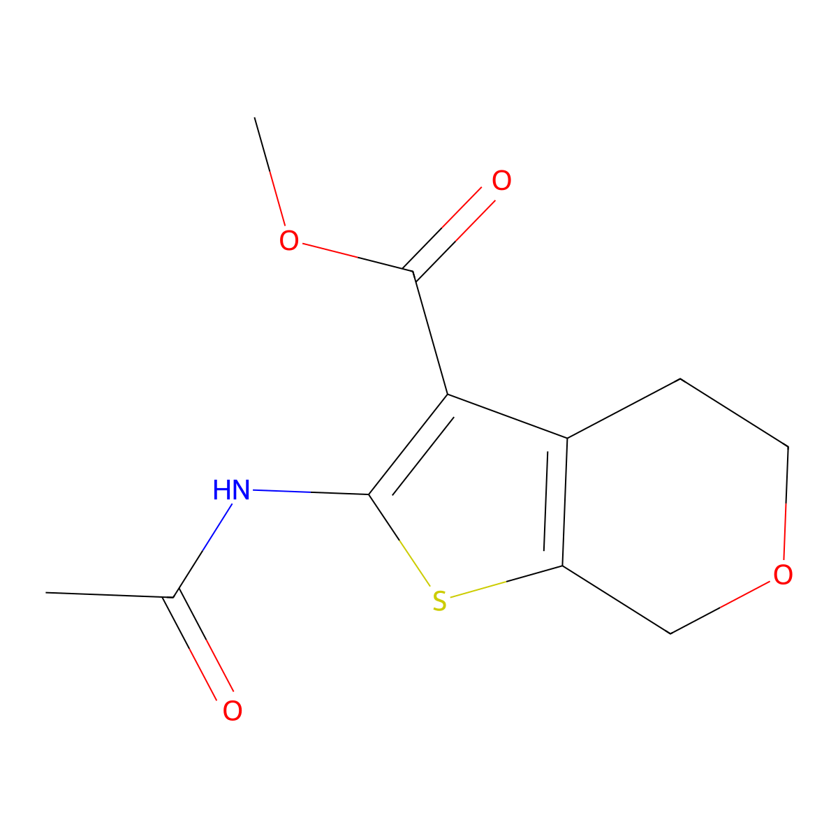 methyl 2-acetamido-4,7-dihydro-5H-thieno[2,3-c]pyran-3-carboxylate molecular structure, CAS 1949815-95-5