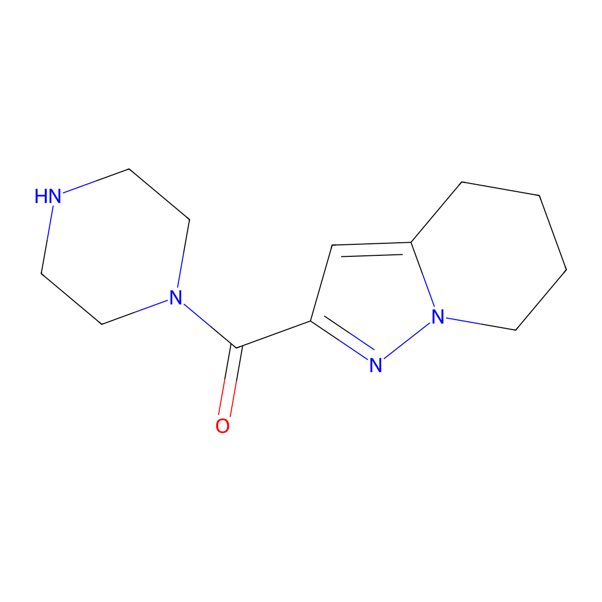 Piperazin-1-yl(4,5,6,7-tetrahydropyrazolo[1,5-a]pyridin-2-yl)methanone molecular structure, CAS 1949815-99-9