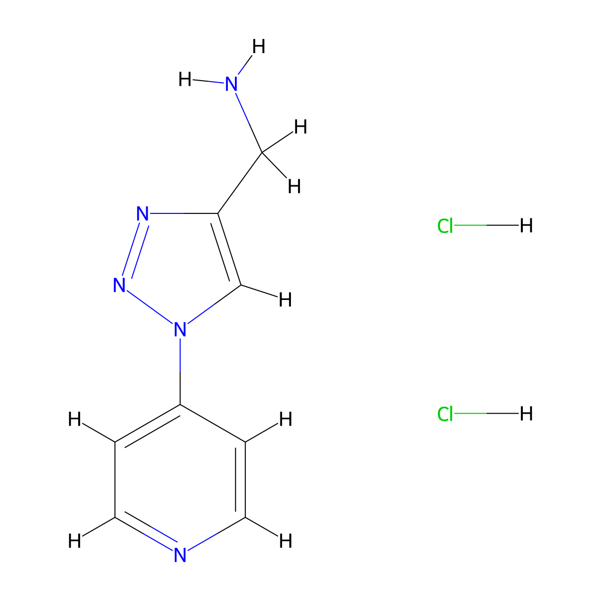 [1-(pyridin-4-yl)-1H-1,2,3-triazol-4-yl]methanamine dihydrochloride molecular structure, CAS 1949816-01-6