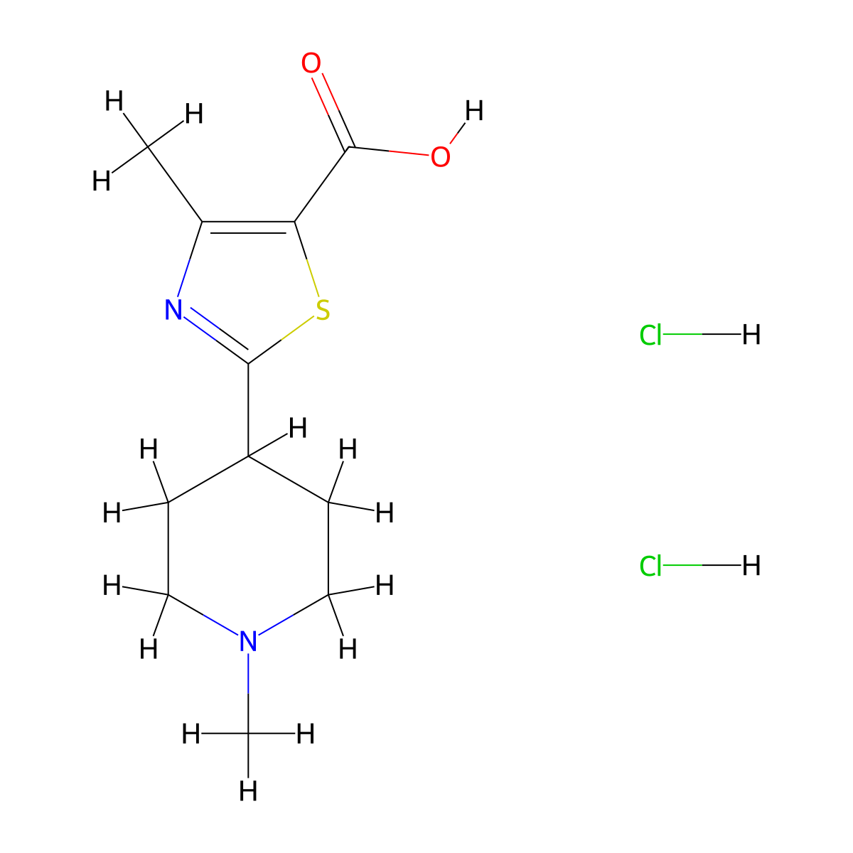 4-Methyl-2-(1-methylpiperidin-4-yl)-1,3-thiazole-5-carboxylic acid dihydrochloride molecular structure, CAS 1949816-02-7
