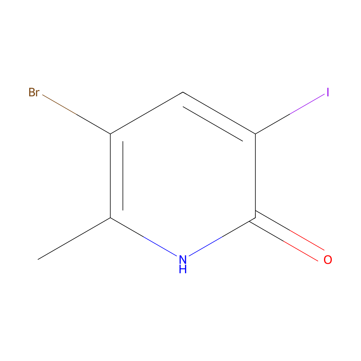 5-Bromo-3-iodo-6-methylpyridin-2-ol molecular structure, CAS 1949816-03-8