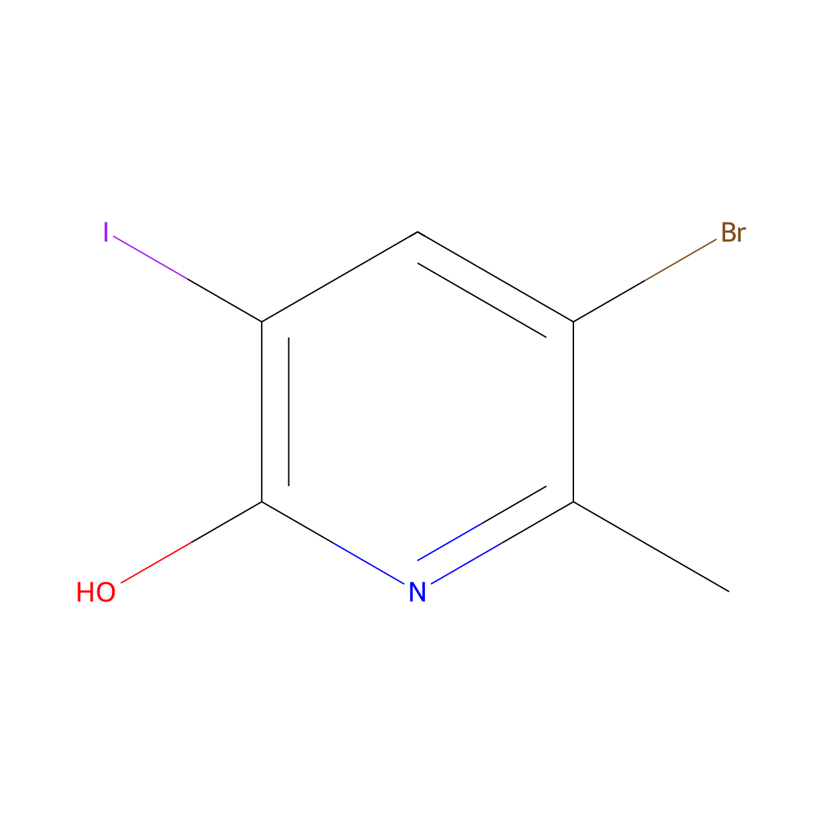 5-Bromo-3-iodo-6-methylpyridin-2-ol molecular structure, CAS 1949816-03-8