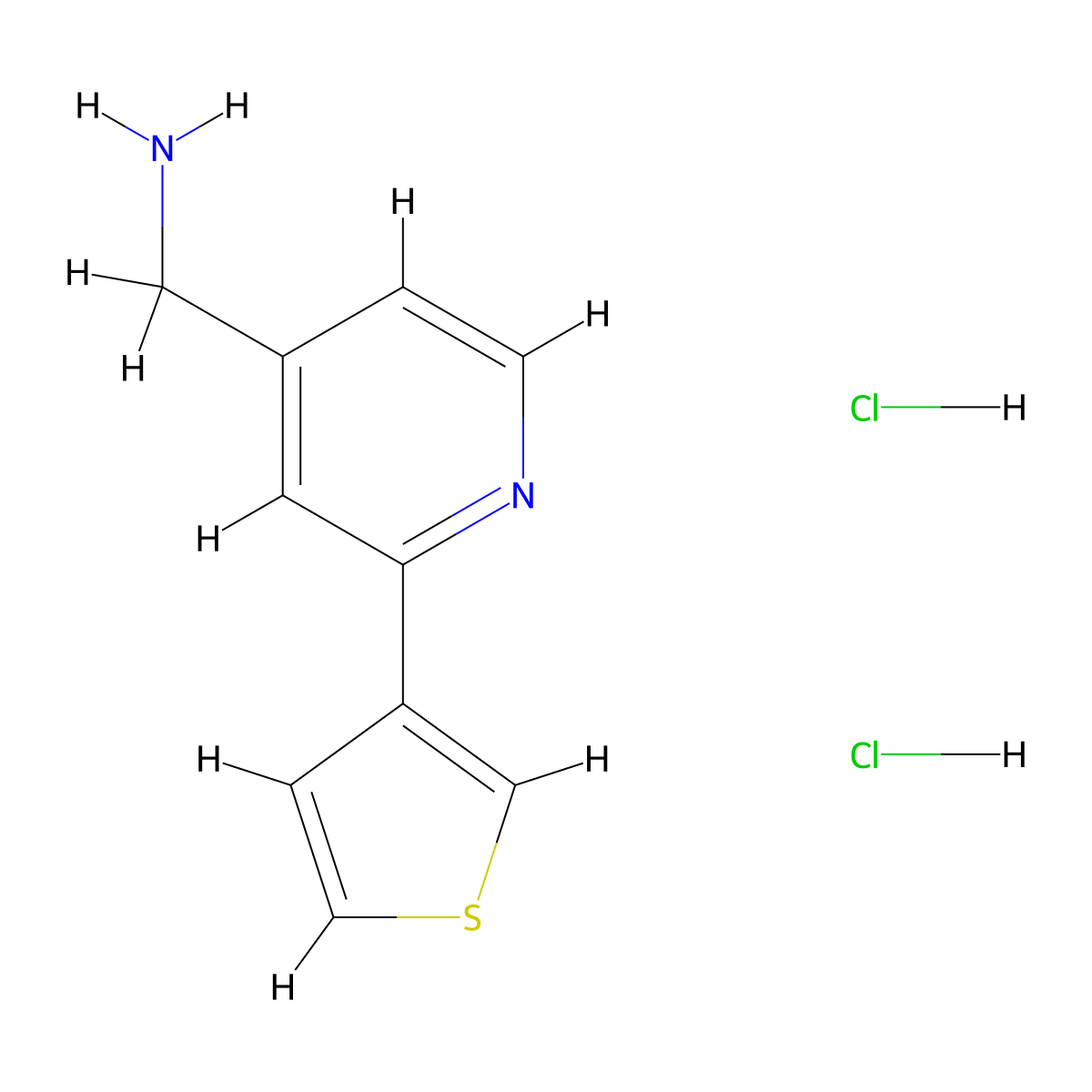[2-(Thiophen-3-yl)pyridin-4-yl]methanamine dihydrochloride molecular structure, CAS 1949816-15-2
