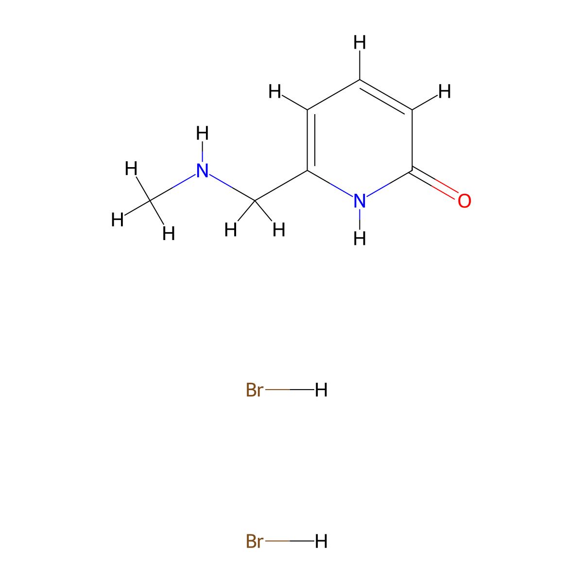 6-((methylamino)methyl)pyridin-2(1H)-one dihydrobromide molecular structure, CAS 1949816-20-9