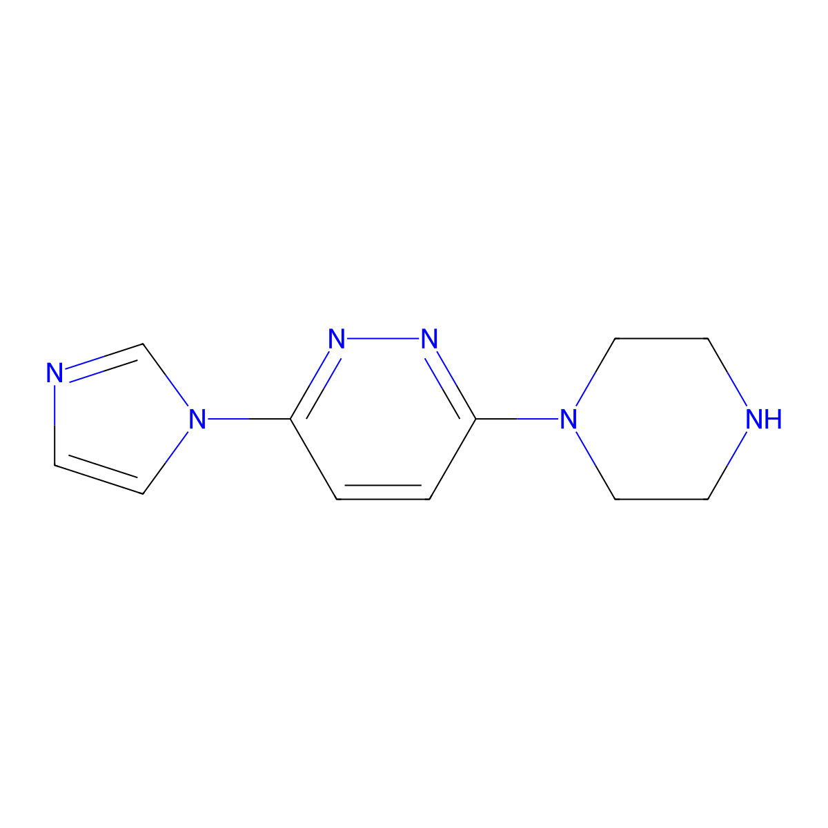 3-(1H-imidazol-1-yl)-6-(piperazin-1-yl)pyridazine molecular structure, CAS 1949816-23-2