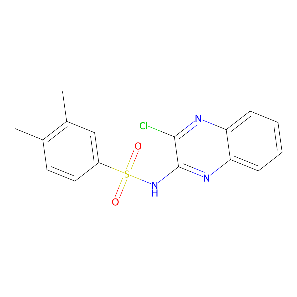 N-(3-chloroquinoxalin-2-yl)-3,4-dimethylbenzenesulfonamide molecular structure, CAS 1949816-27-6