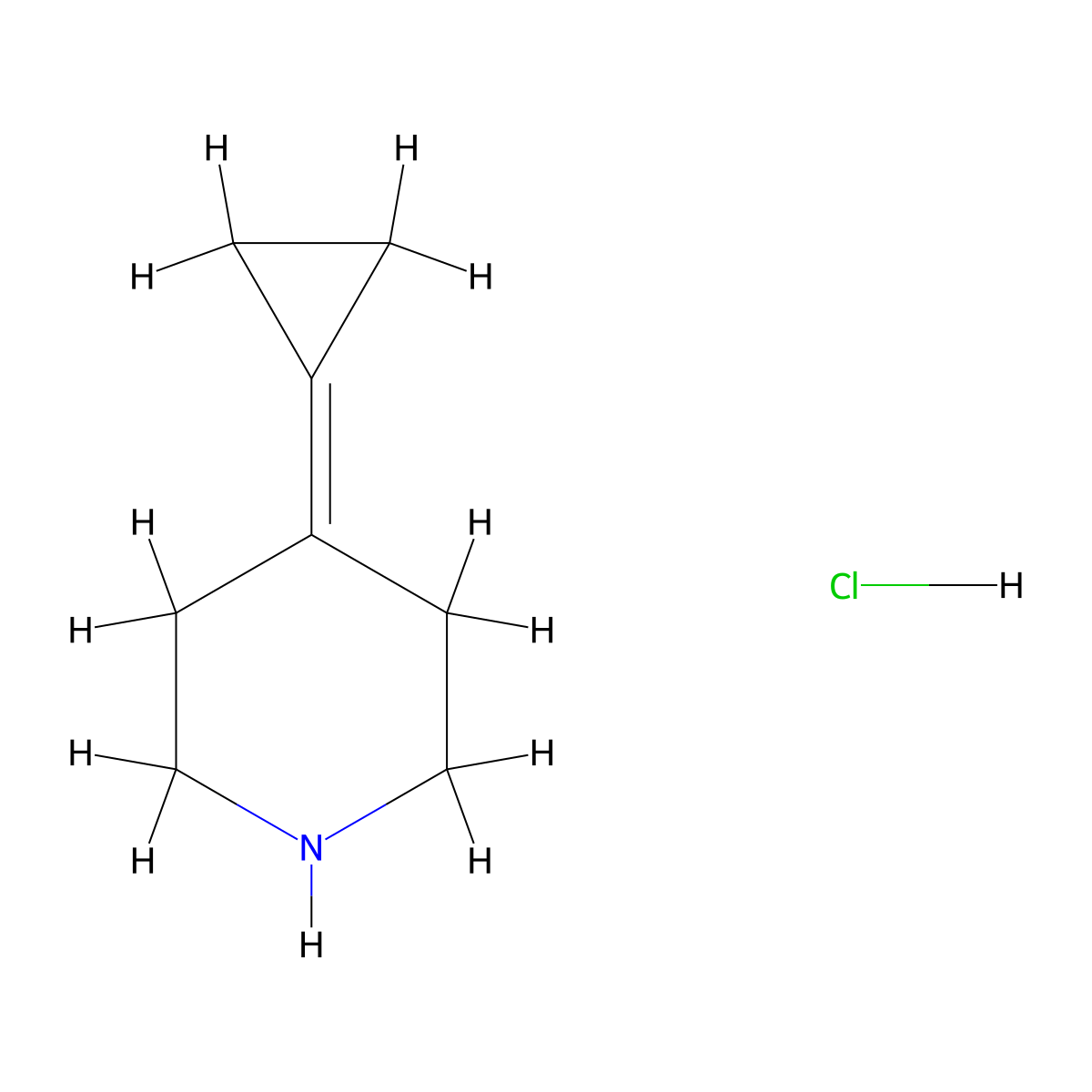 4-Cyclopropylidenepiperidine hydrochloride molecular structure, CAS 1949816-35-6