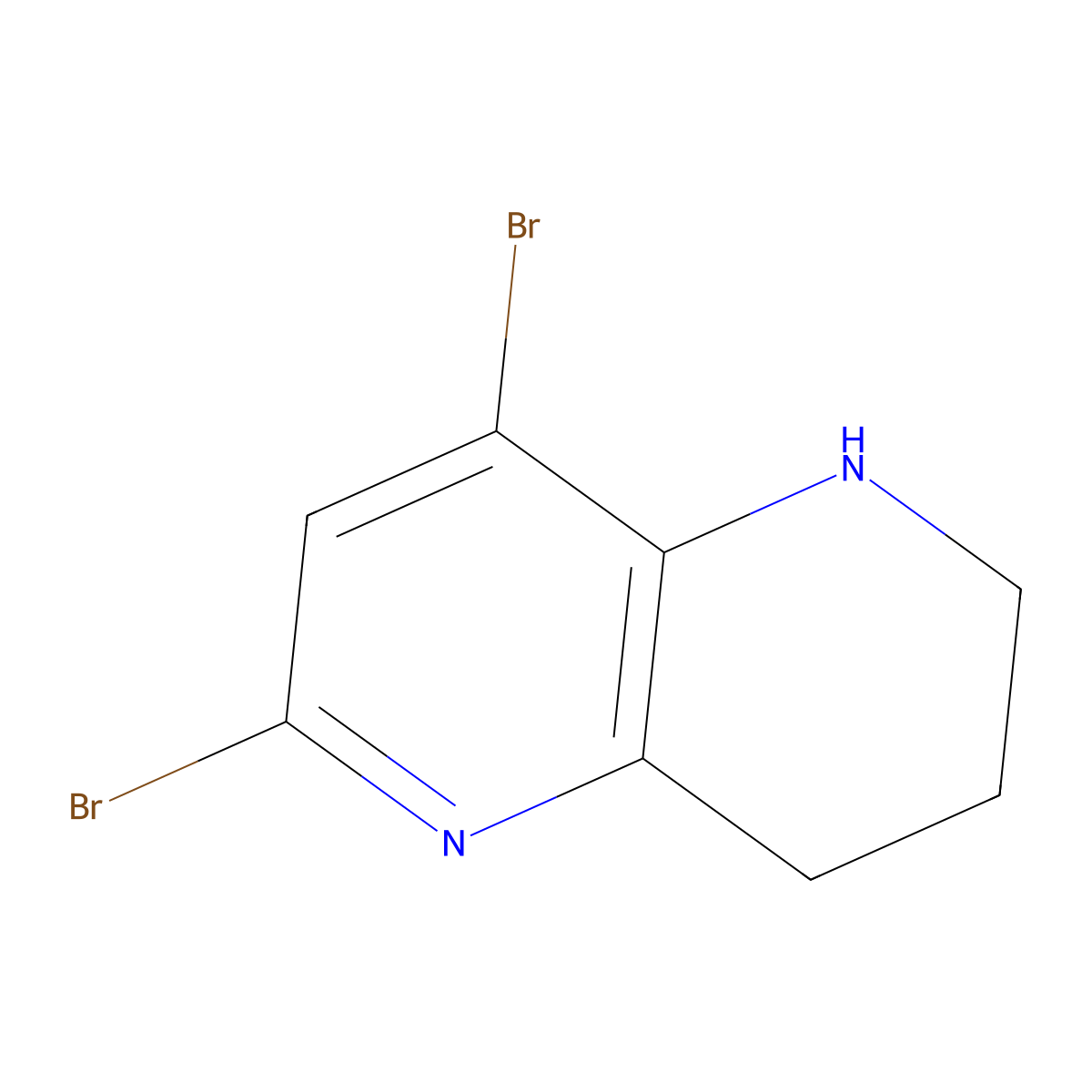 6,8-Dibromo-1,2,3,4-tetrahydro-1,5-naphthyridine molecular structure, CAS 1949816-38-9