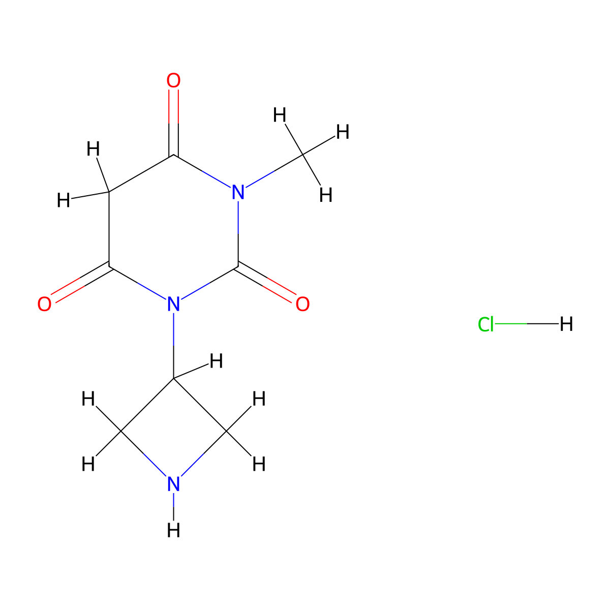 1-(azetidin-3-yl)-3-methylpyrimidine-2,4,6(1H,3H,5H)-trione hydrochloride molecular structure, CAS 1949816-42-5