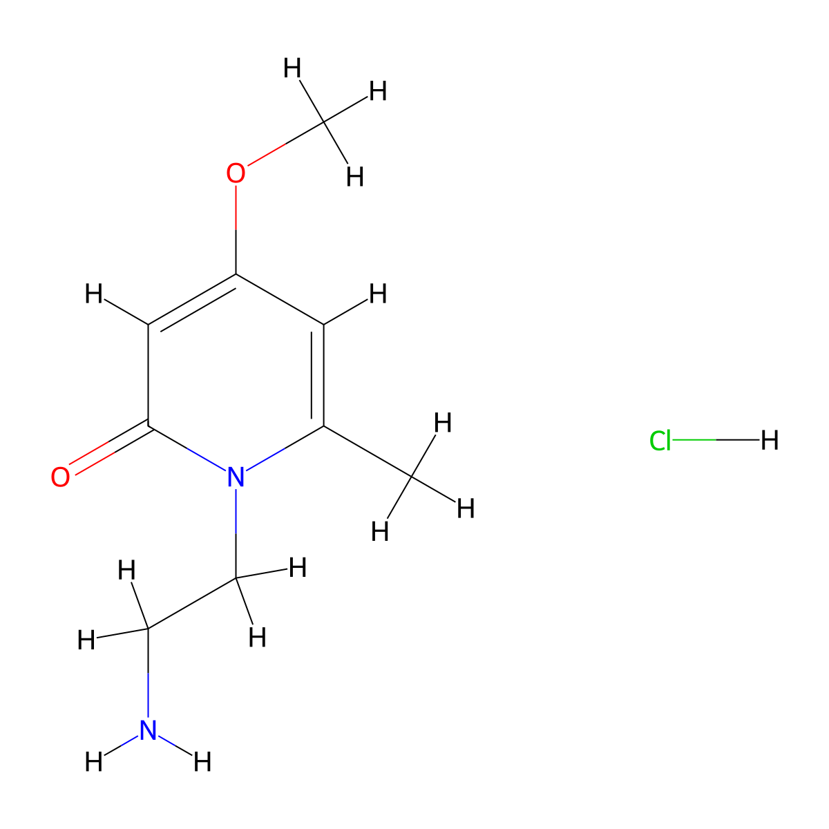 1-(2-Aminoethyl)-4-methoxy-6-methyl-1,2-dihydropyridin-2-one hydrochloride molecular structure, CAS 1949816-44-7