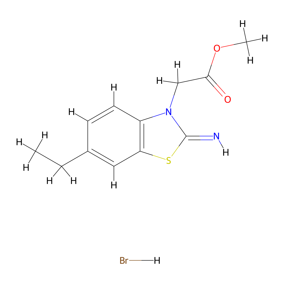 methyl 2-(6-ethyl-2-iminobenzo[d]thiazol-3(2H)-yl)acetate hydrobromide molecular structure, CAS 1949816-45-8