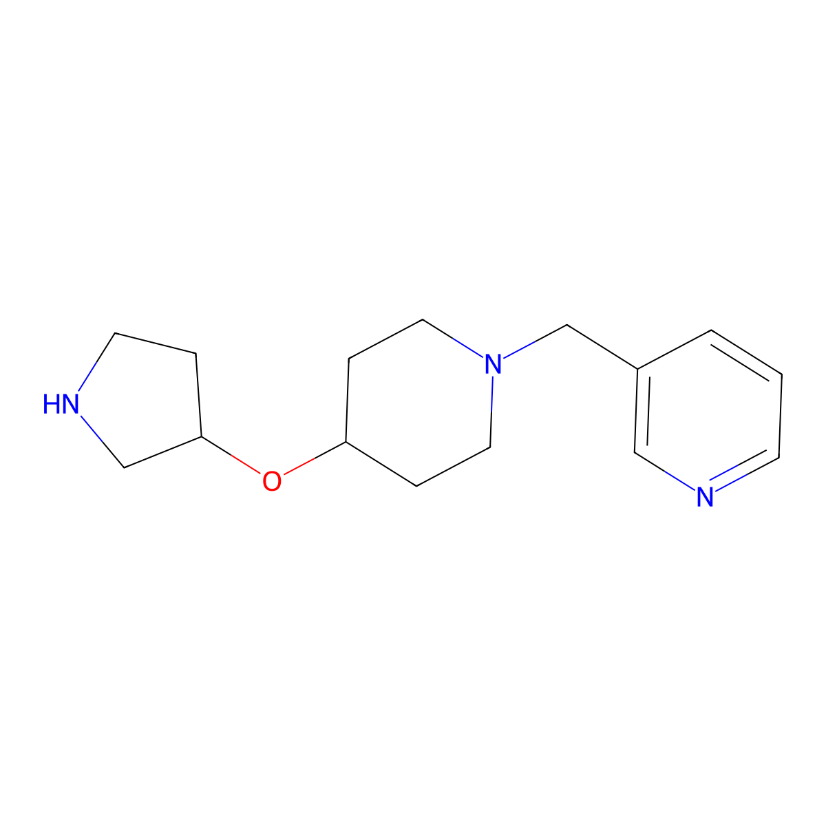 3-{[4-(Pyrrolidin-3-yloxy)piperidin-1-yl]methyl}pyridine molecular structure, CAS 1949816-57-2